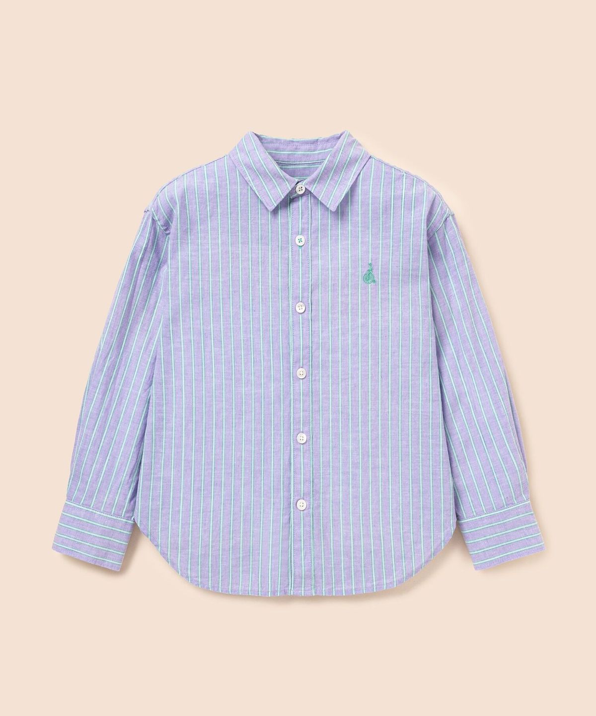 빈폴 키즈(BEANPOLE KIDS) [Essential] 클래식 리넨 멀티 스트라이프 셔츠  라이트 퍼플 (BI6364UE1V) (BI6364UE1V)
