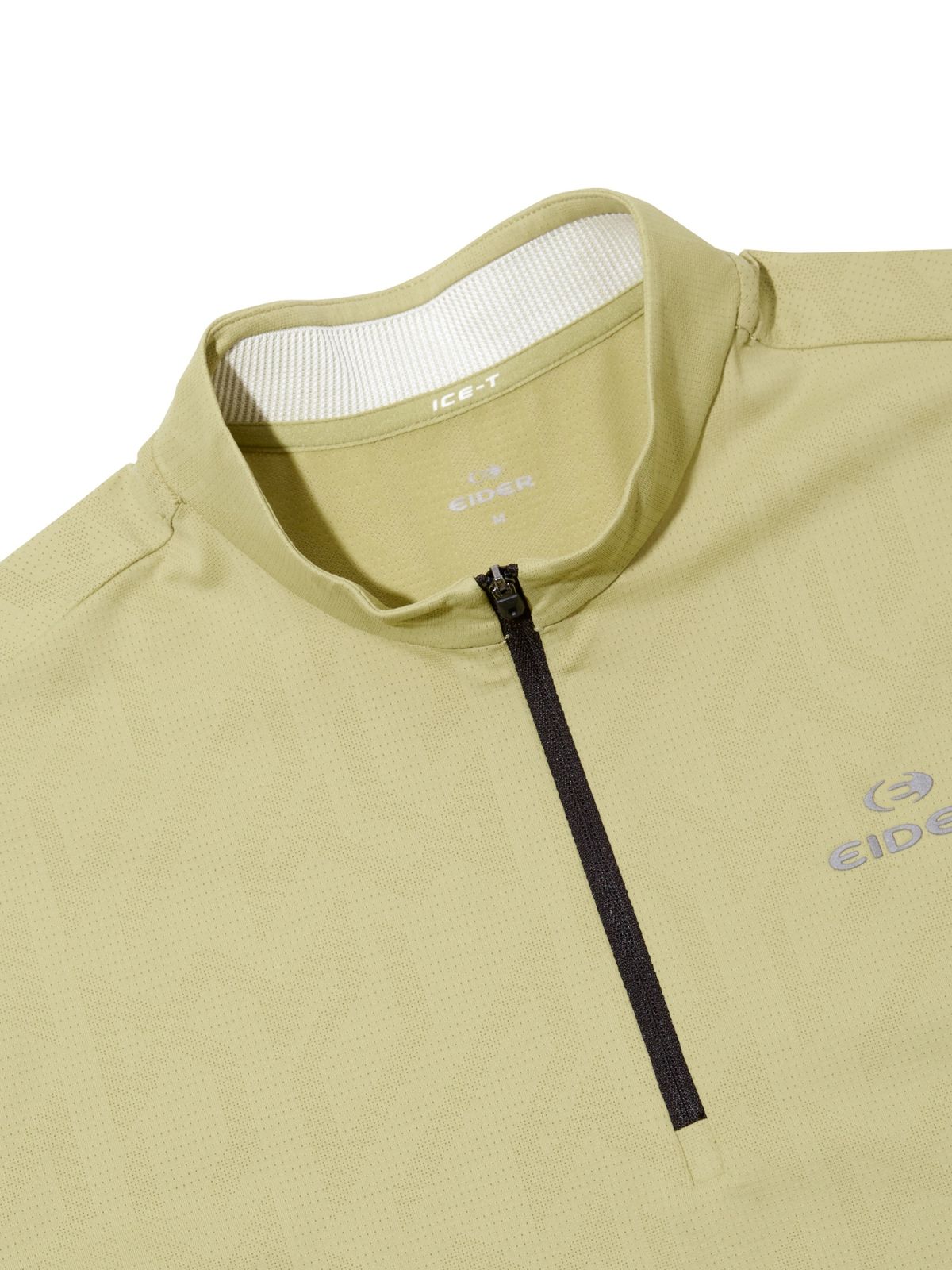 아이더(EIDER) ICE-T (아이스티) 남성 자카드 반팔 짚업 티셔츠_Yellow Green
