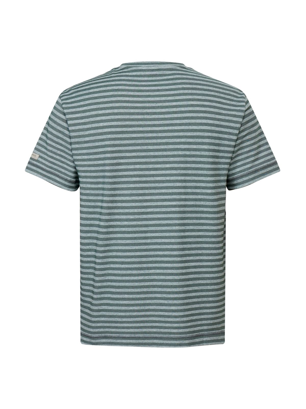 아이더(EIDER) TECH LINEN (테크 린넨) 남성 스트라이프 반팔 라운드 티셔츠_Dark Green