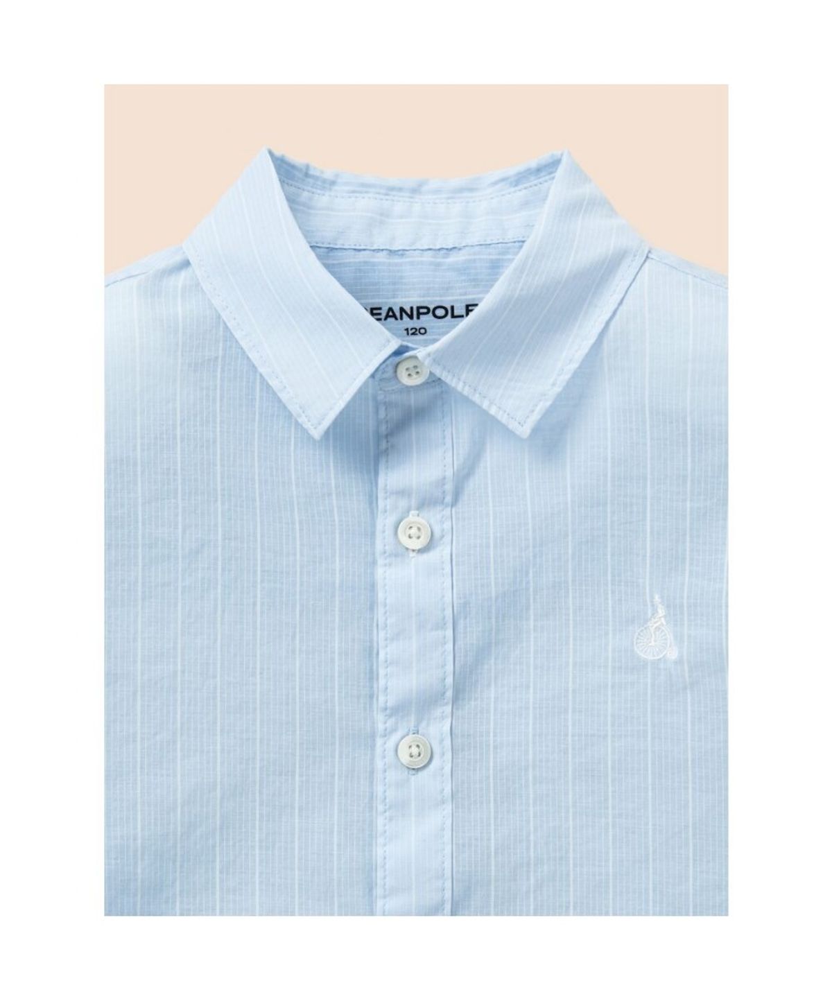 빈폴 키즈(BEANPOLE KIDS) 스트라이프 오버핏 시어 셔츠  스카이 블루 (BI6364U01Q)