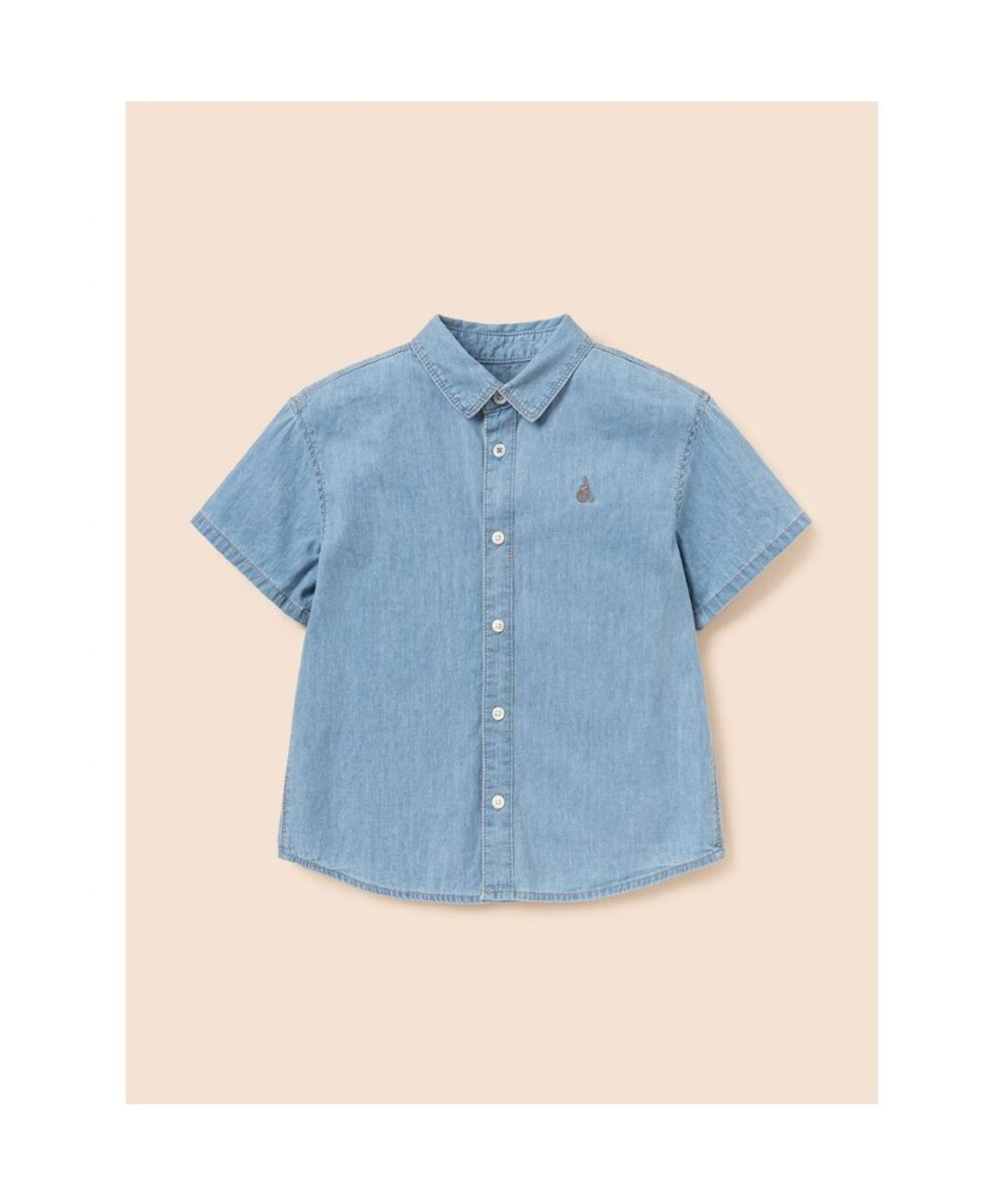 빈폴 키즈(BEANPOLE KIDS) [Essential] 데님 반소매 셔츠  스카이 블루 (BI6365UE2Q)