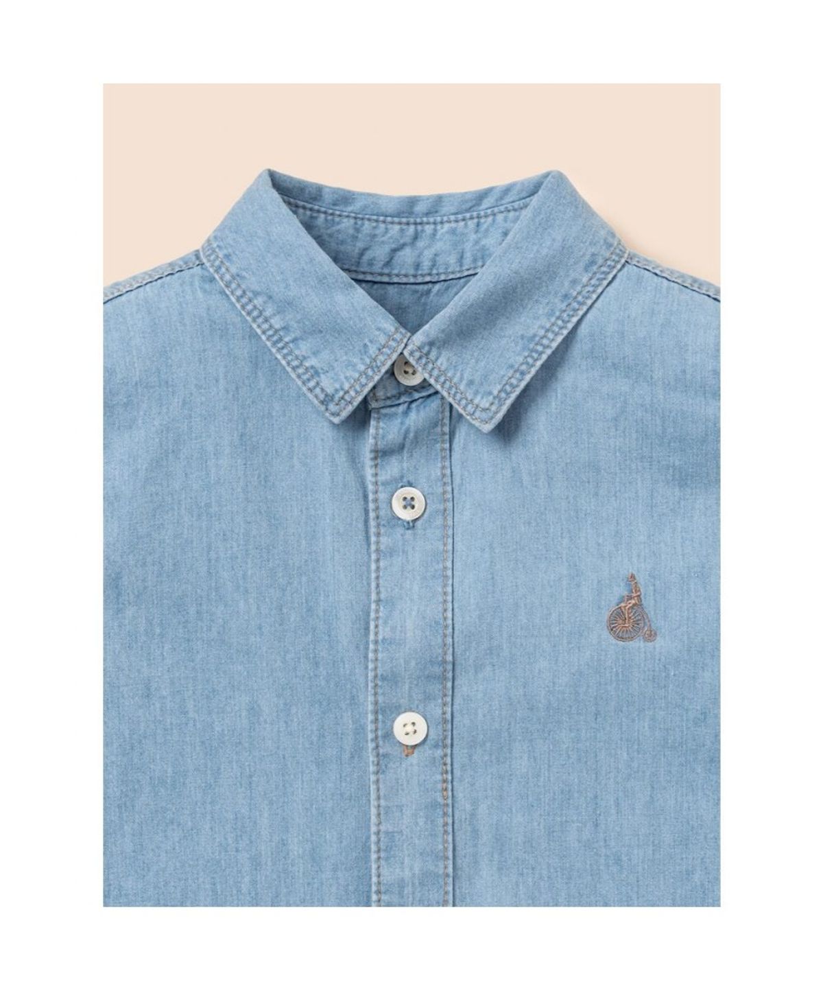 빈폴 키즈(BEANPOLE KIDS) [Essential] 데님 반소매 셔츠  스카이 블루 (BI6365UE2Q)