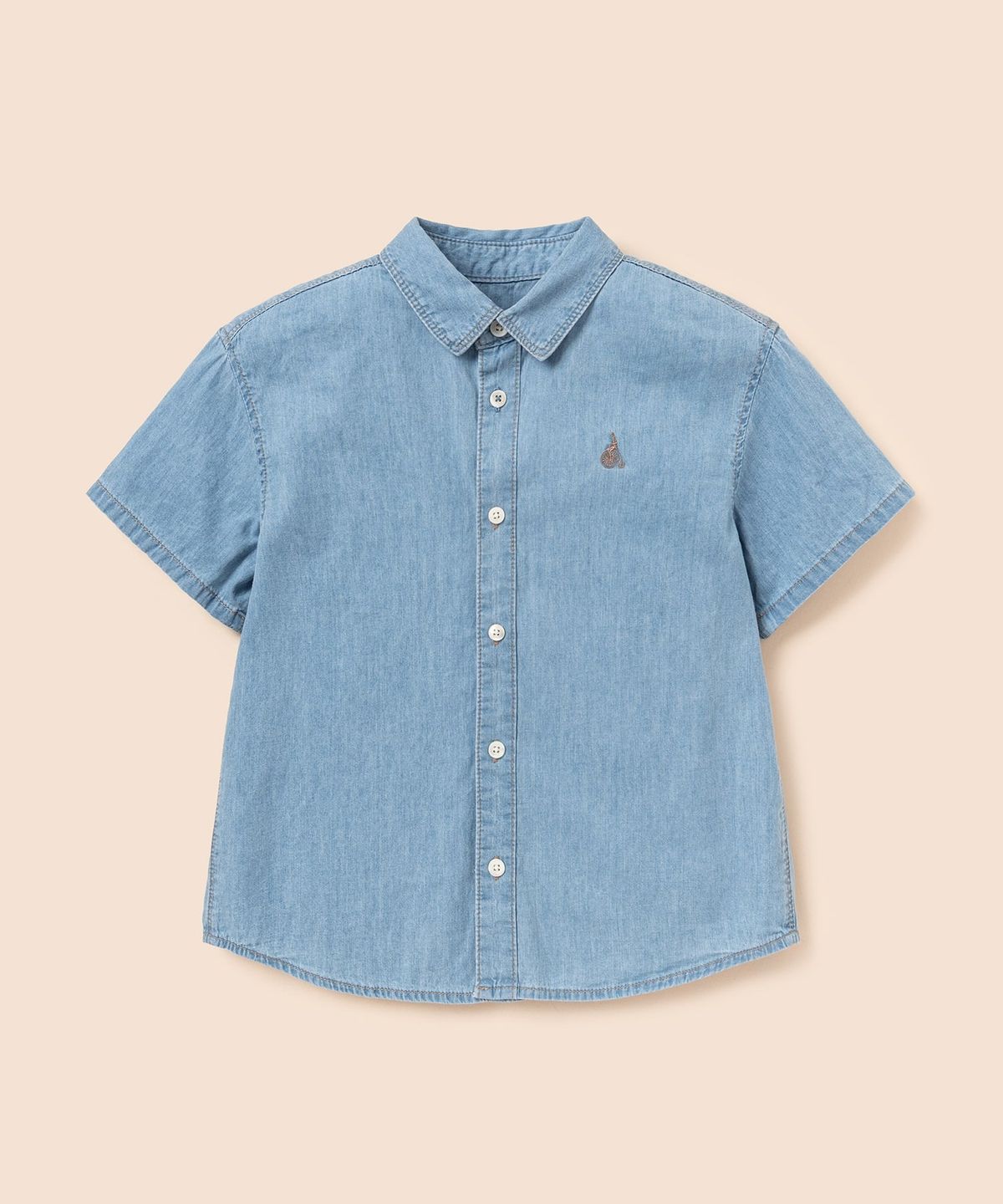 빈폴 키즈(BEANPOLE KIDS) [Essential] 데님 반소매 셔츠  스카이 블루 (BI6365UE2Q)