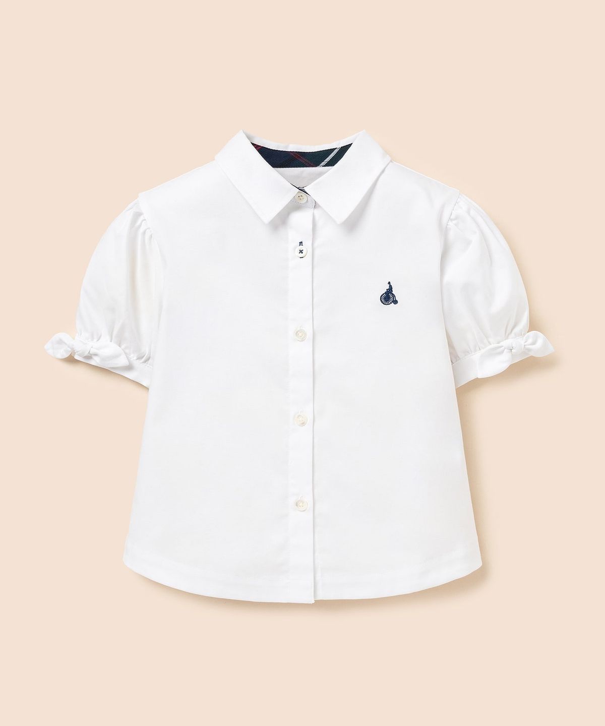 빈폴 키즈(BEANPOLE KIDS) [Essential] 여아 옥스포드 반소매 셔츠  화이트 (BI6365GE11)