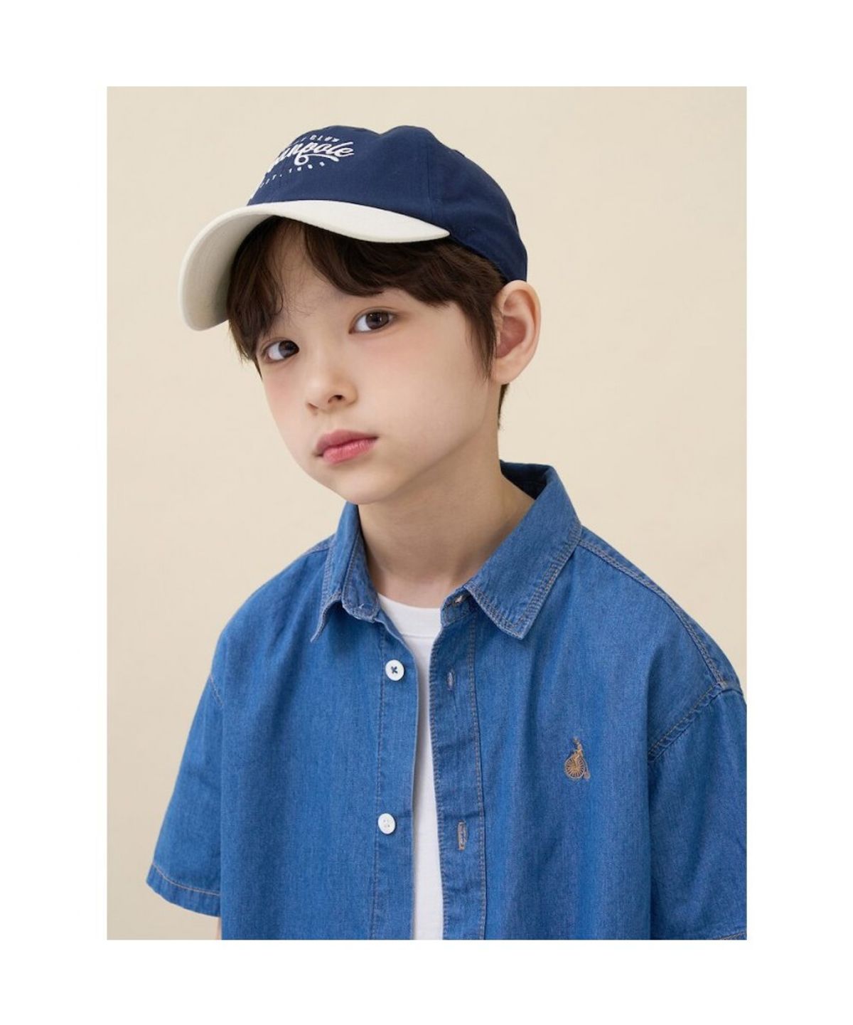 빈폴 키즈(BEANPOLE KIDS) [Essential] 데님 반소매 셔츠  블루 (BI6365UE2P)
