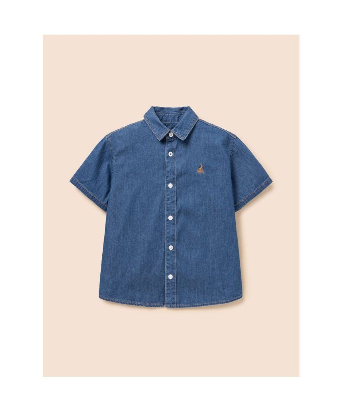 빈폴 키즈(BEANPOLE KIDS) [Essential] 데님 반소매 셔츠  블루 (BI6365UE2P)