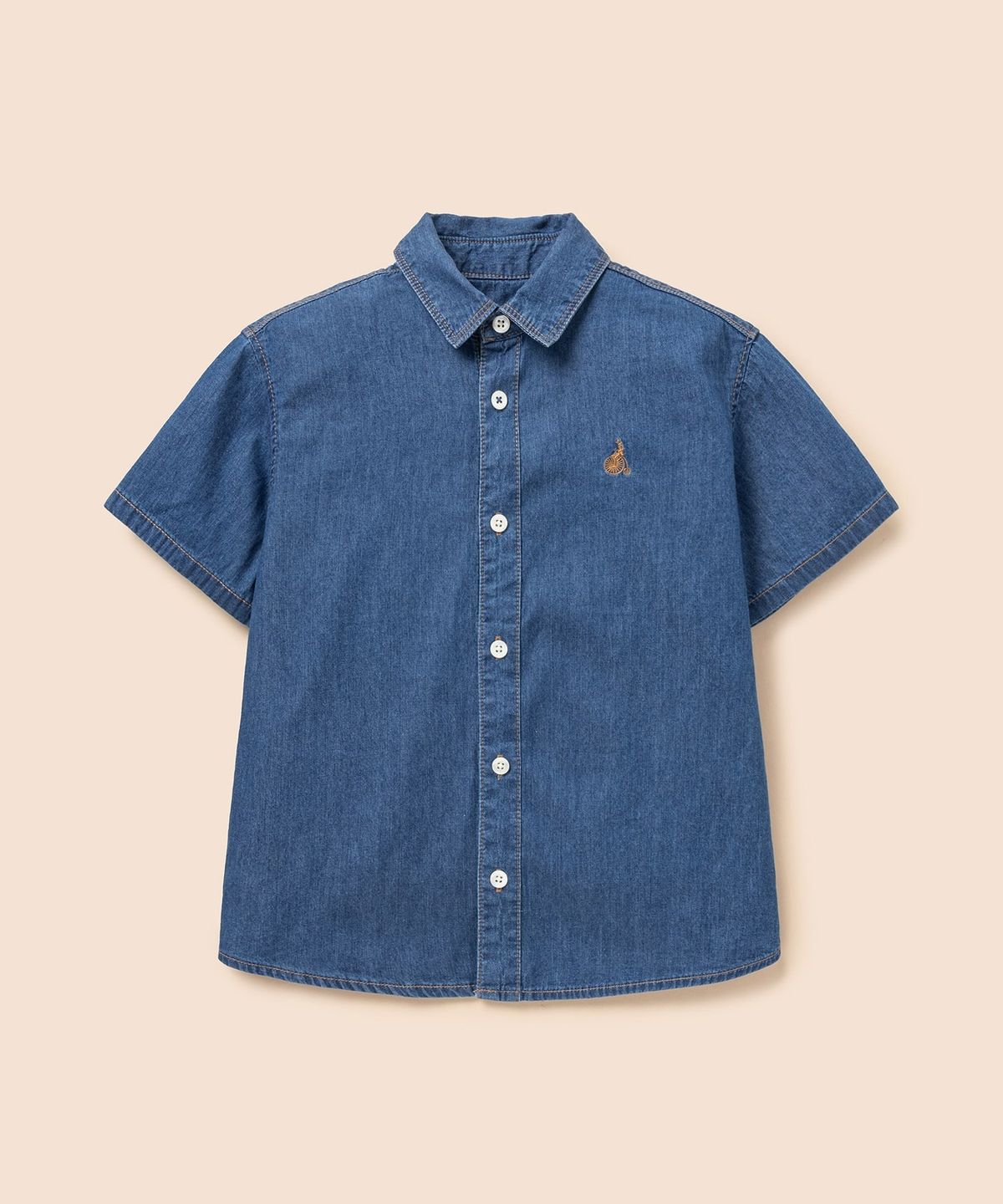 빈폴 키즈(BEANPOLE KIDS) [Essential] 데님 반소매 셔츠  블루 (BI6365UE2P)