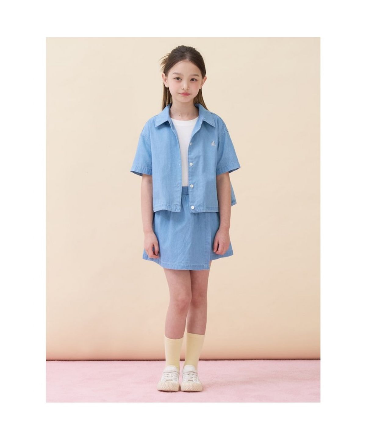 빈폴 키즈(BEANPOLE KIDS) 데님 반소매 투피스  스카이 블루 (BI6371G07Q)
