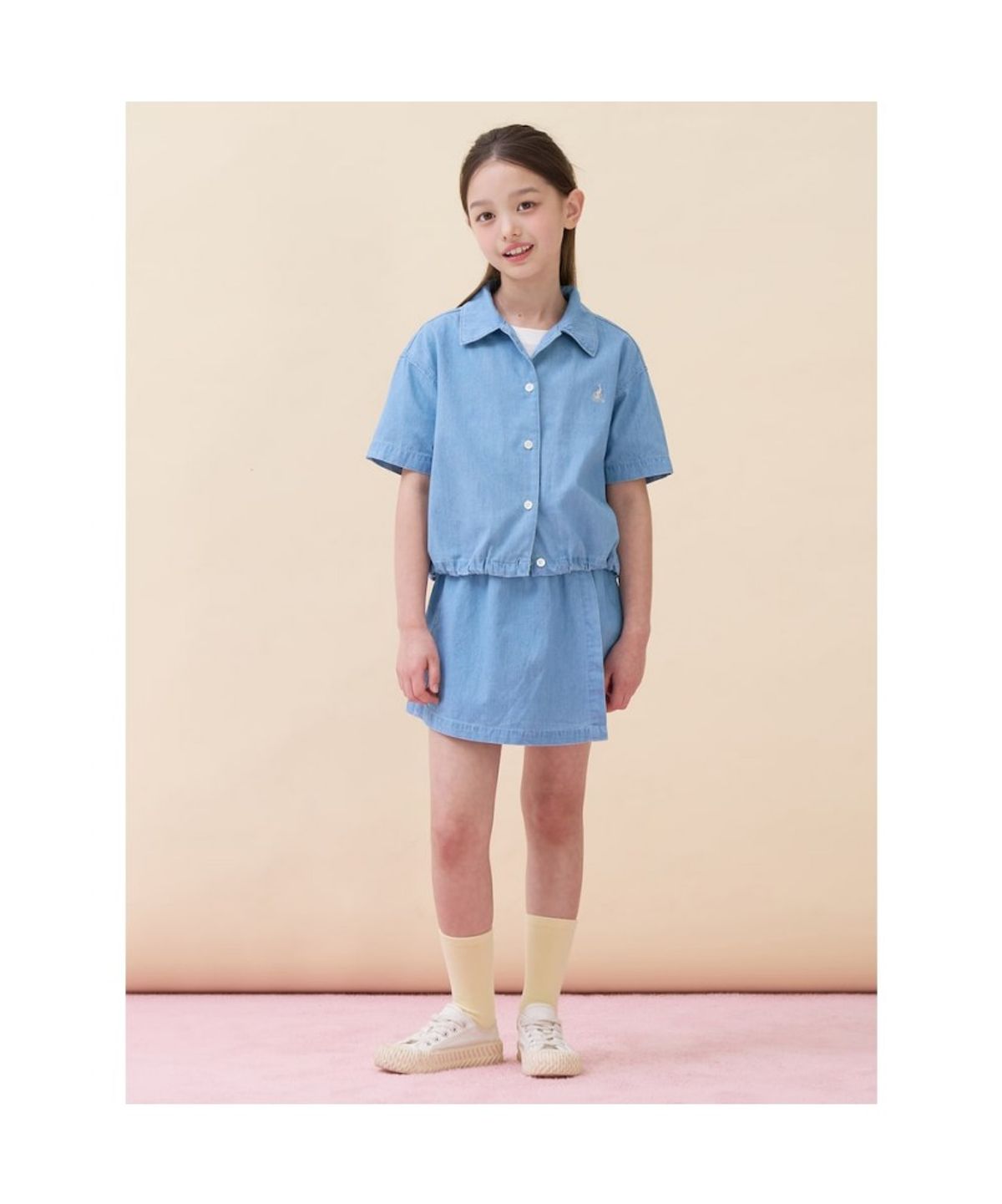빈폴 키즈(BEANPOLE KIDS) 데님 반소매 투피스  스카이 블루 (BI6371G07Q)