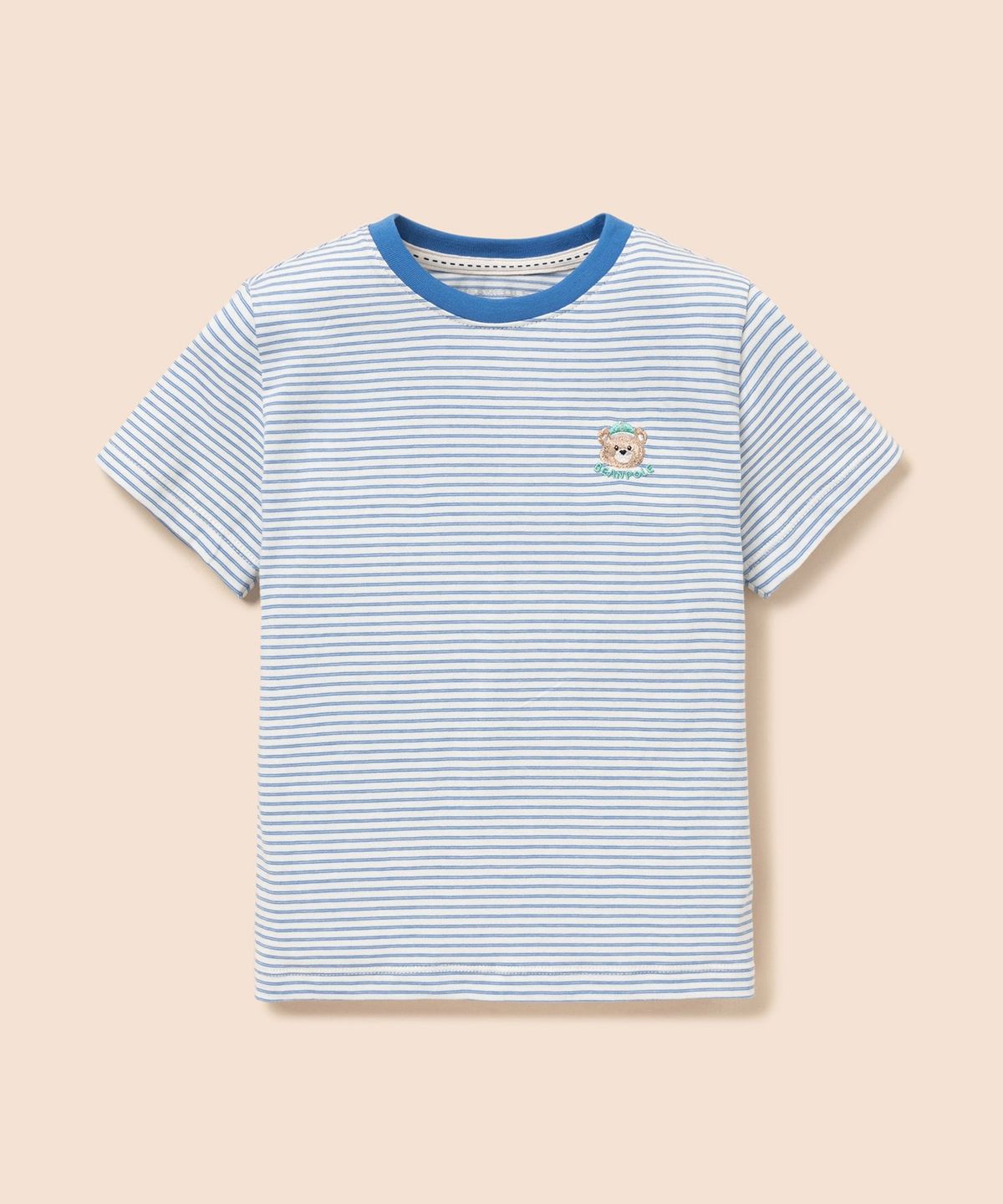 빈폴 키즈(BEANPOLE KIDS) [Essential] 달이 포인트 멀티 스트라이프 티셔츠  블루 (BI6342GE1P)