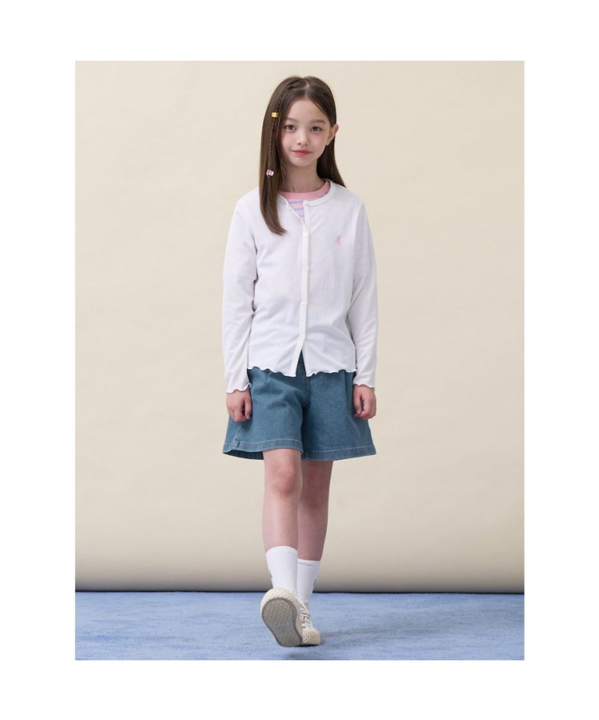 빈폴 키즈(BEANPOLE KIDS) 여아 핫썸머 차르르 골지 카디건  아이보리 (BI6241G030)