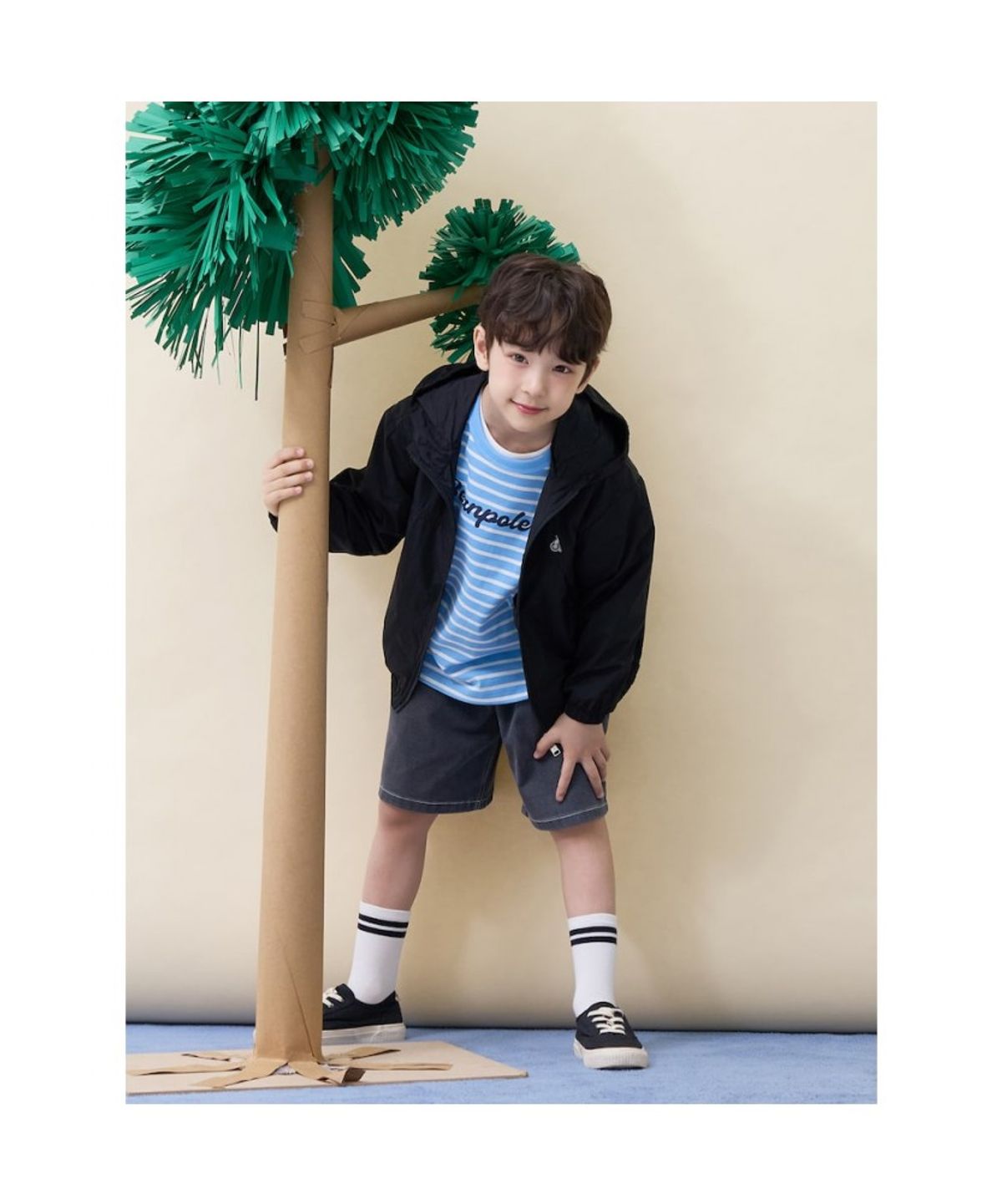 빈폴 키즈(BEANPOLE KIDS) [Essential] 쿨데님 반바지  그레이 (BI6325UE23)