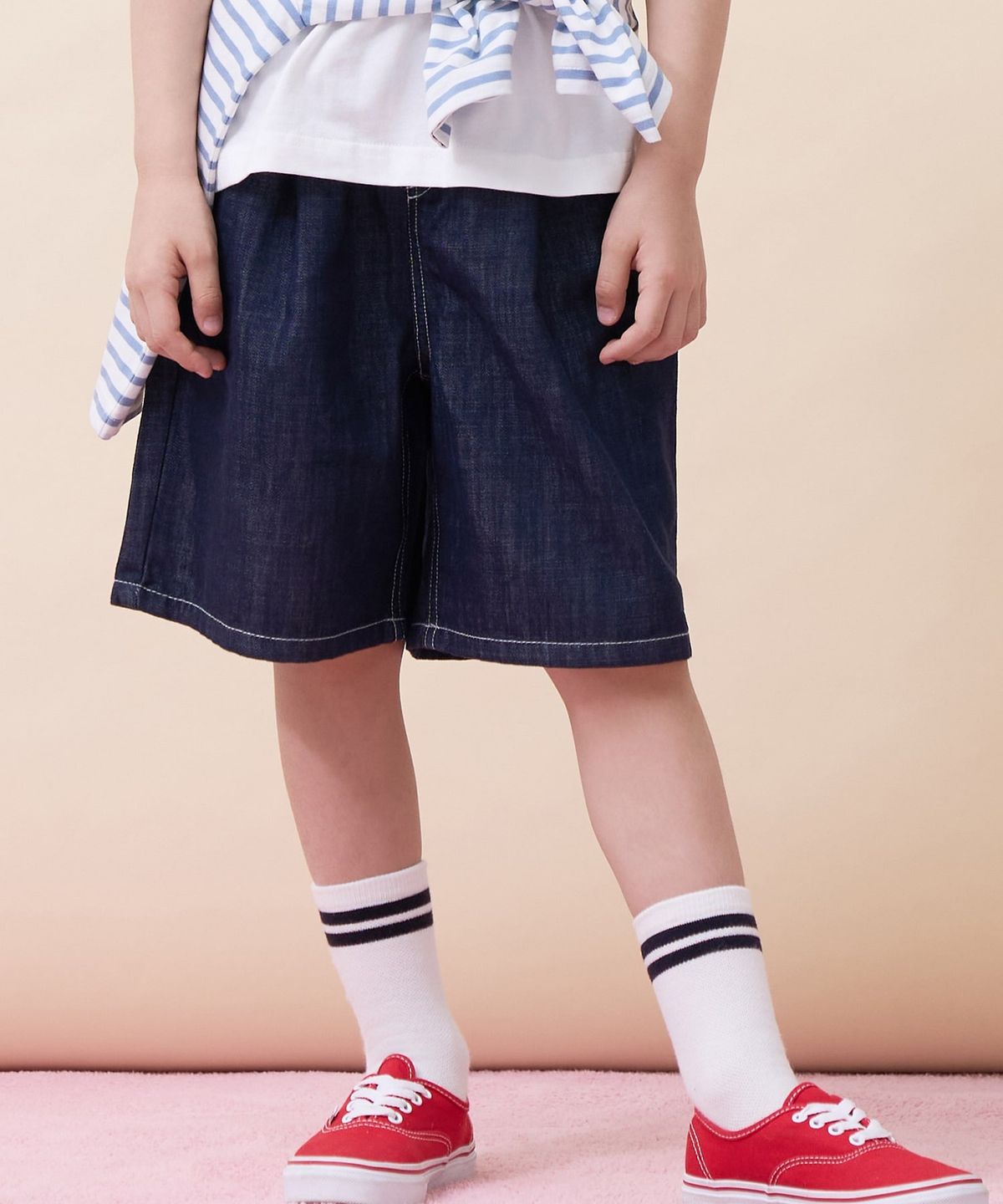빈폴 키즈(BEANPOLE KIDS) [Essential] 쿨데님 반바지  네이비 (BI6325UE2R)