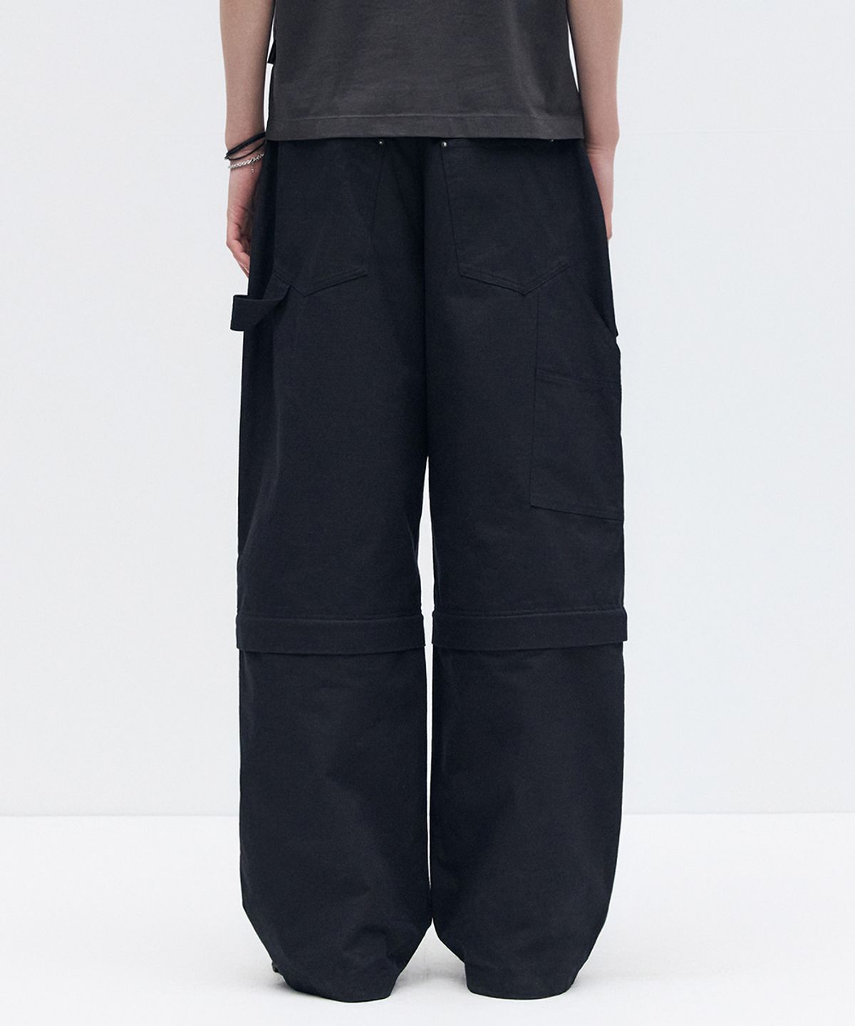 메종미네드(MAISON MINED) DETACHABLE COTTON PANTS BLACK