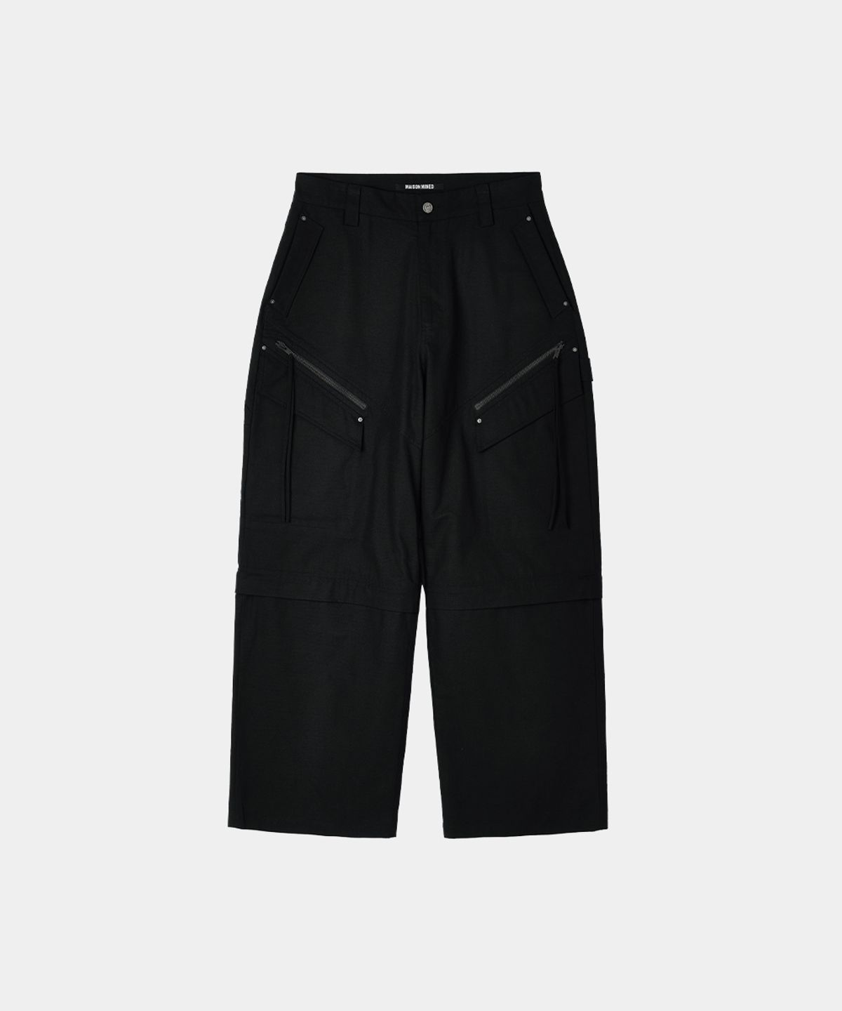 메종미네드(MAISON MINED) DETACHABLE COTTON PANTS BLACK