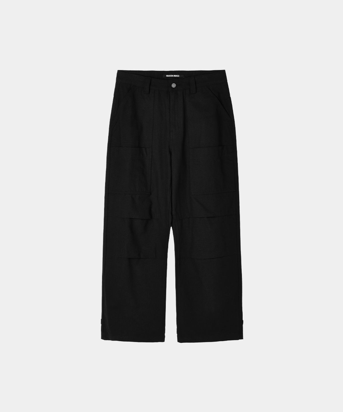 메종미네드(MAISON MINED) PARACHUTE VELCRO PANTS BLACK
