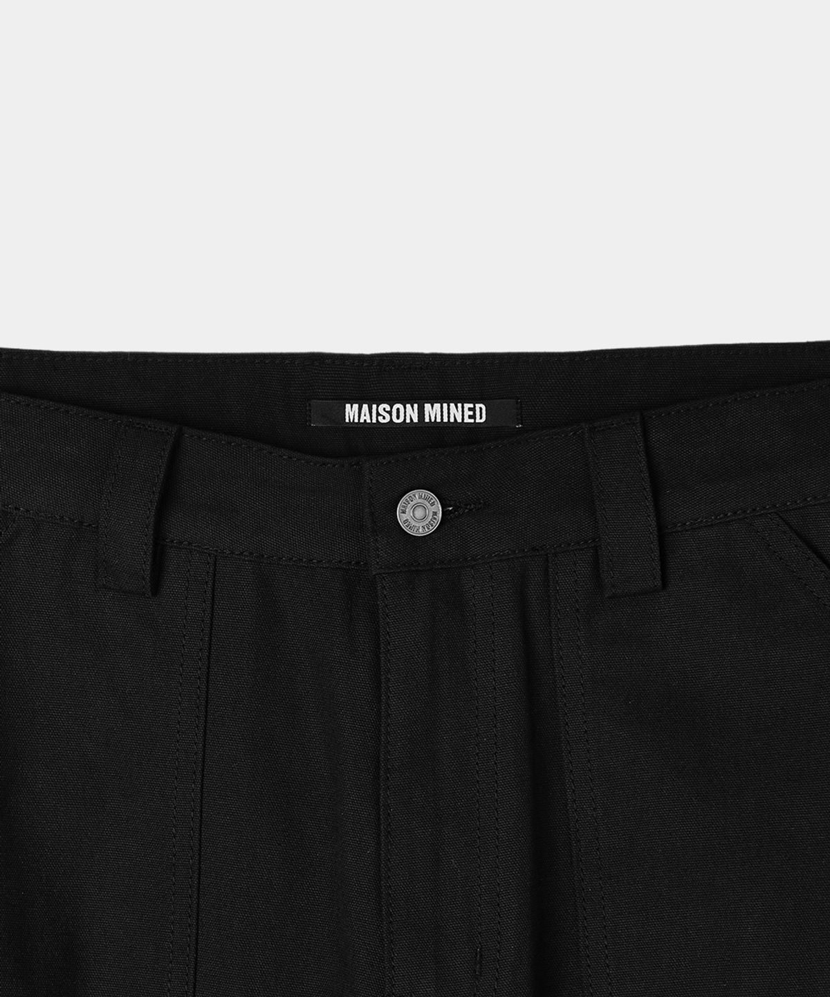 메종미네드(MAISON MINED) PARACHUTE VELCRO PANTS BLACK