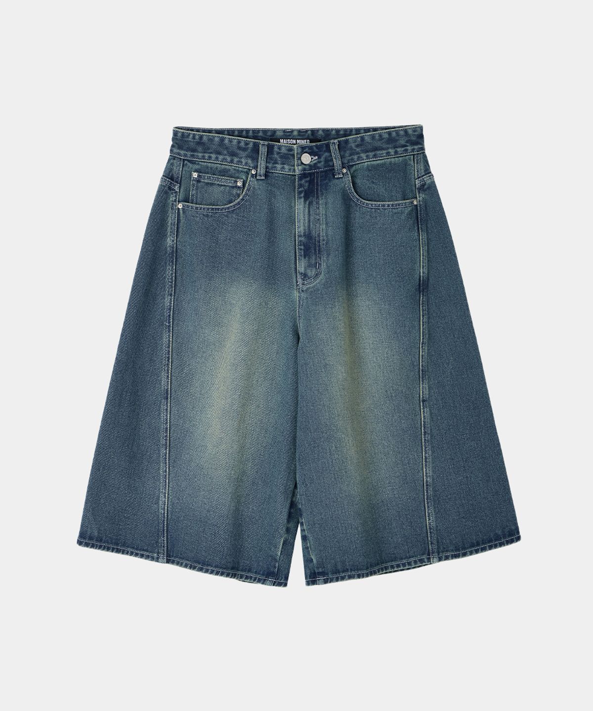 메종미네드(MAISON MINED) BACK-POINT BERMUDA PANTS BLUE