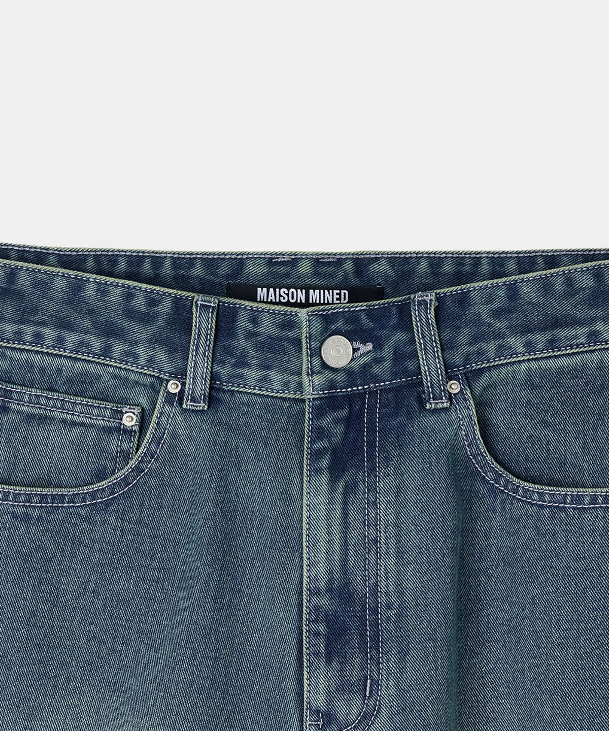 메종미네드(MAISON MINED) BACK-POINT BERMUDA PANTS BLUE