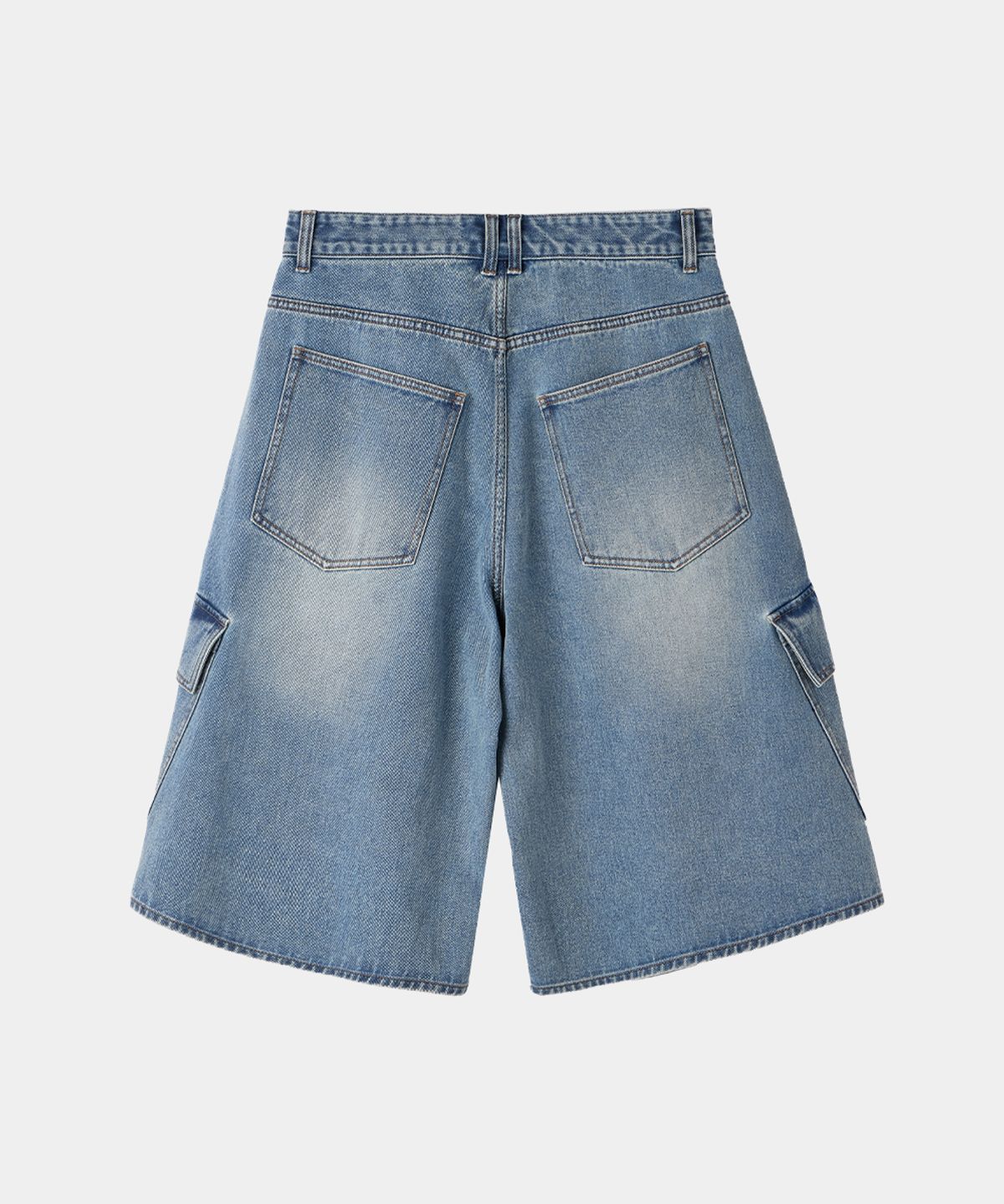메종미네드(MAISON MINED) VESTIGE CARGO BERMUDA PANTS MID BLUE