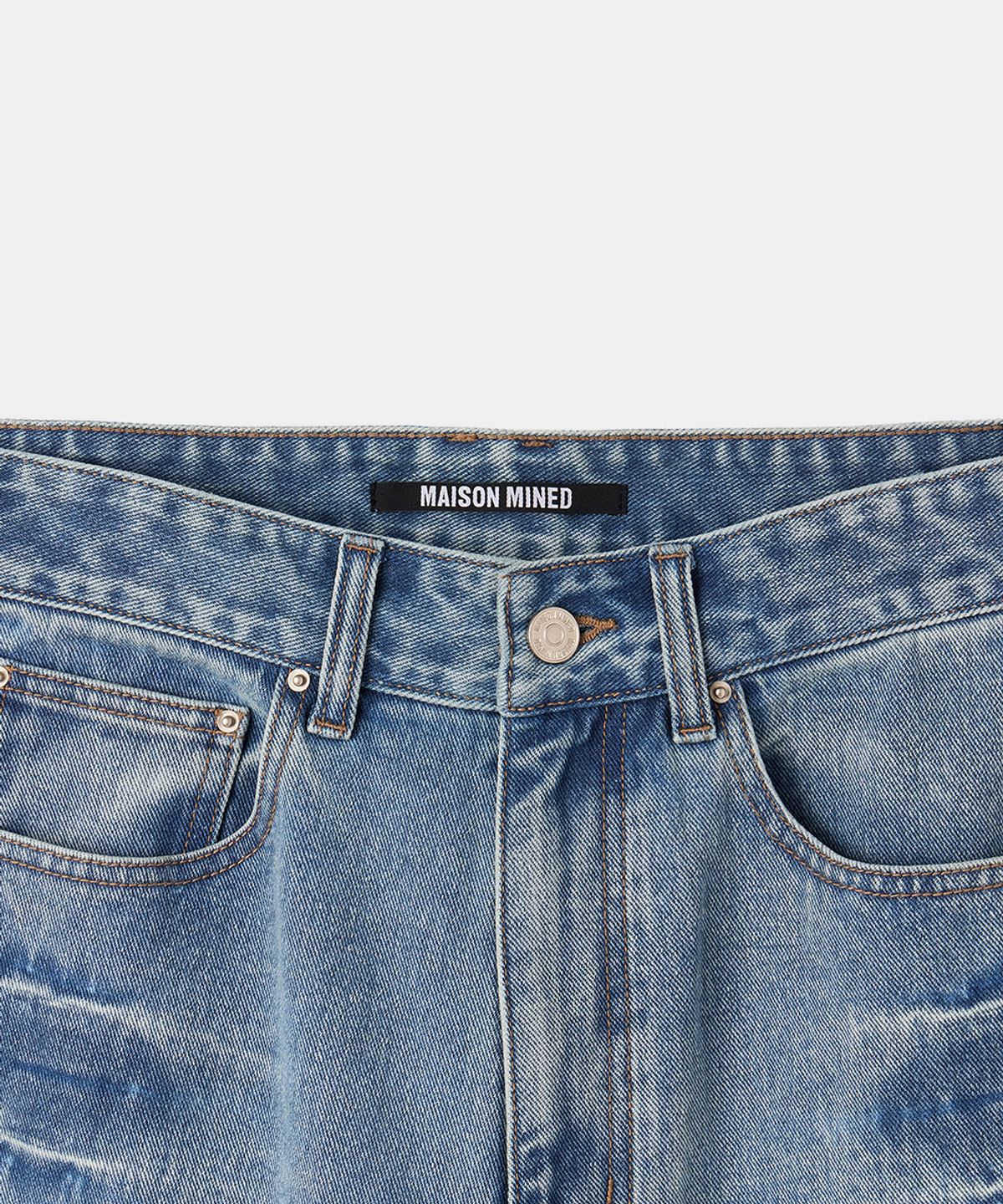 메종미네드(MAISON MINED) VESTIGE CARGO BERMUDA PANTS MID BLUE