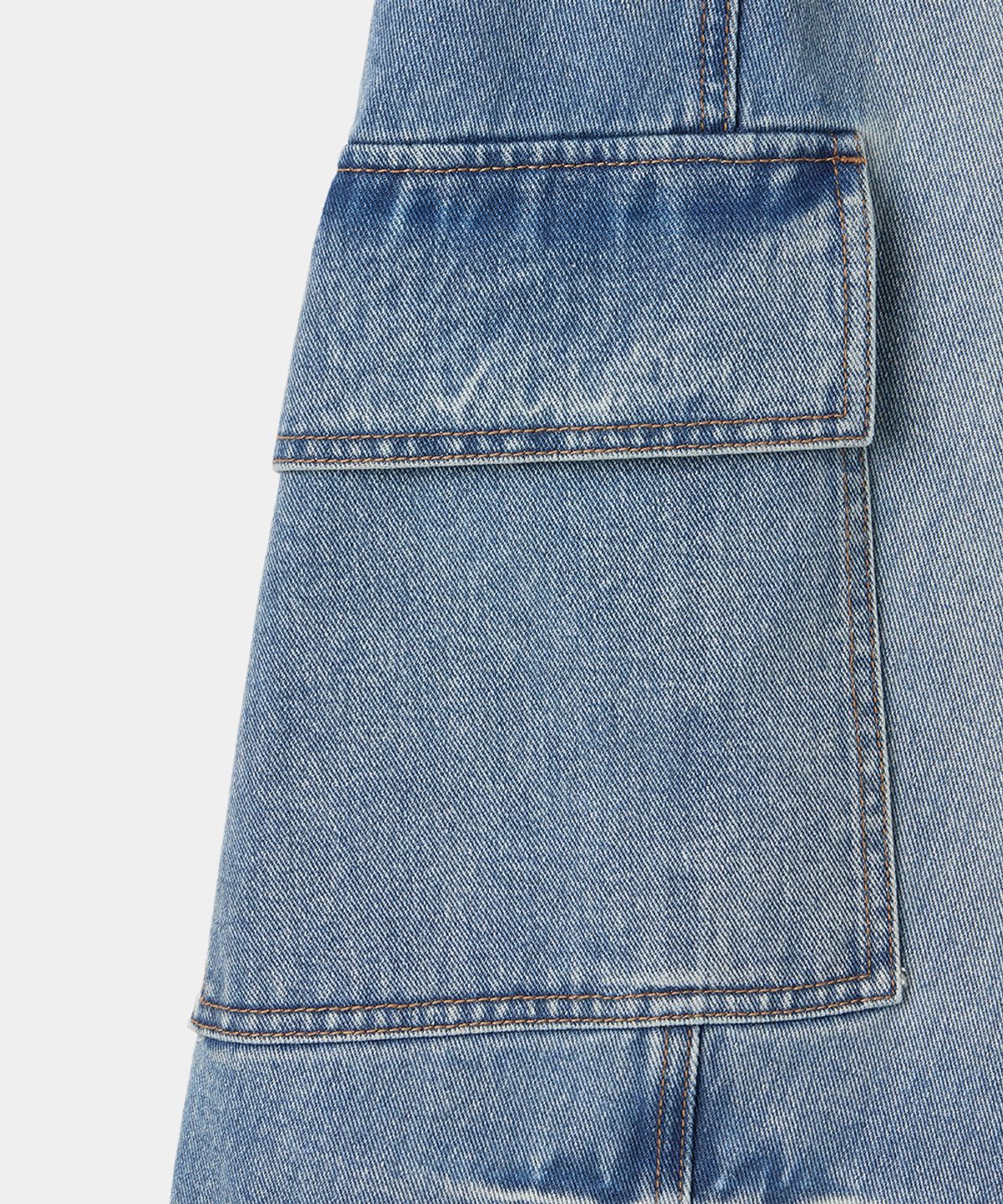 메종미네드(MAISON MINED) VESTIGE CARGO BERMUDA PANTS MID BLUE