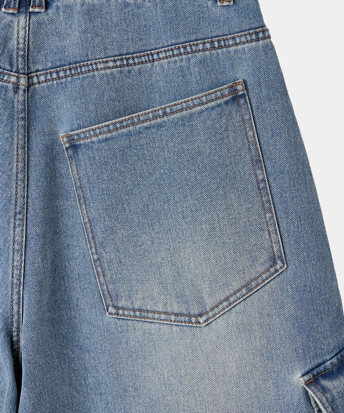 메종미네드(MAISON MINED) VESTIGE CARGO BERMUDA PANTS MID BLUE