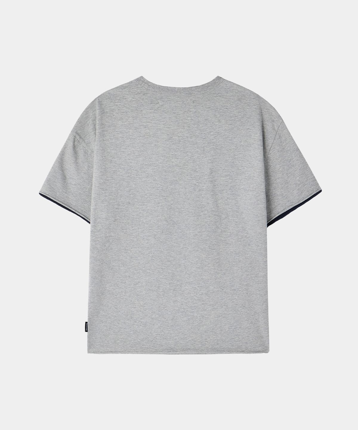 메종미네드(MAISON MINED) MP3 GRAPHIC LAYERED HALF T MELANGE GRAY