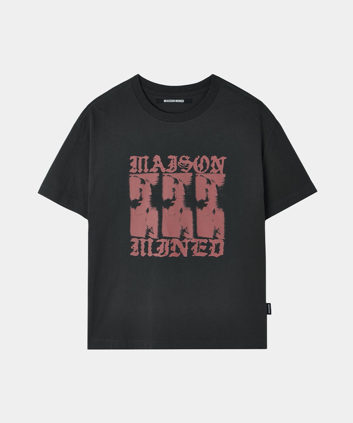 메종미네드(MAISON MINED) FADE DRIFT GRAPHIC CROP HALF T CHARCOAL