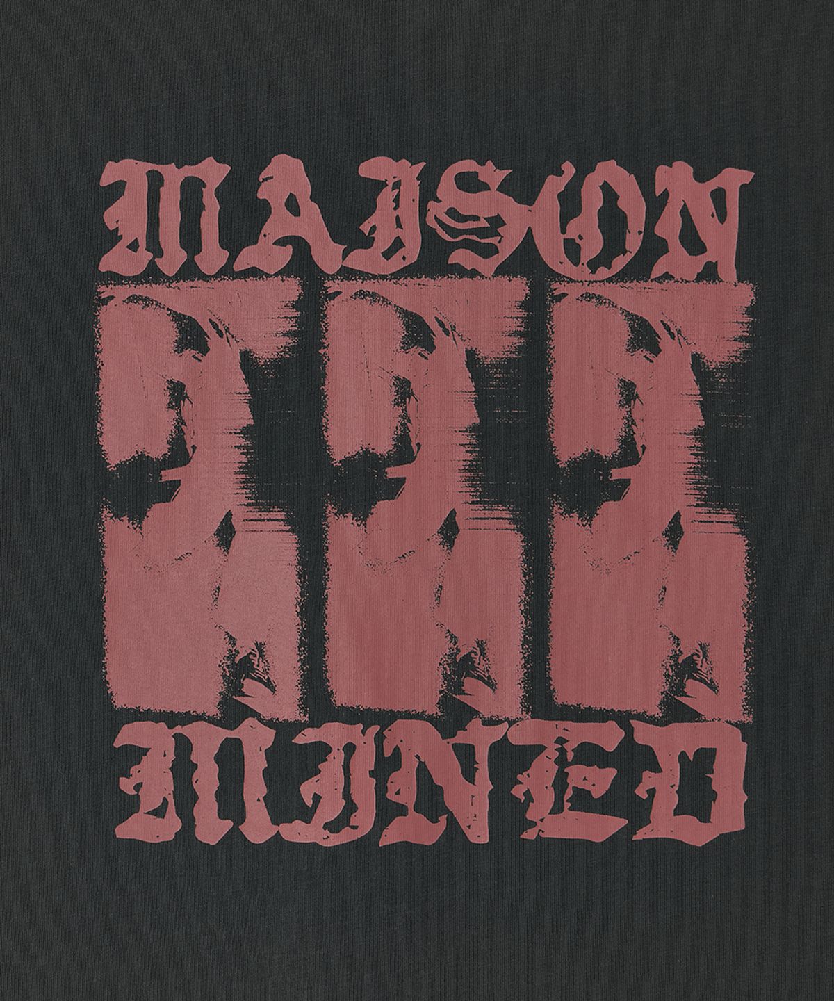 메종미네드(MAISON MINED) FADE DRIFT GRAPHIC CROP HALF T CHARCOAL