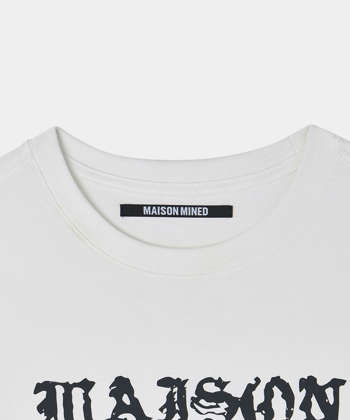 메종미네드(MAISON MINED) FADE DRIFT GRAPHIC CROP HALF T WHITE
