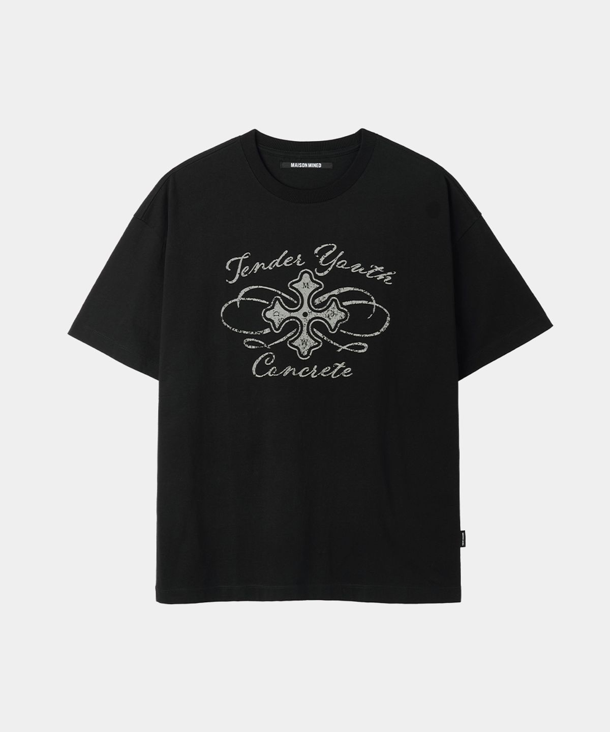 메종미네드(MAISON MINED) CELTIC CROSS HALF T BLACK