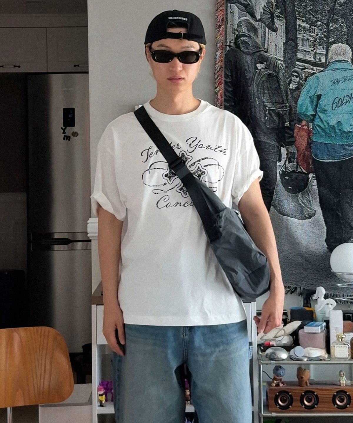 메종미네드(MAISON MINED) CELTIC CROSS HALF T WHITE
