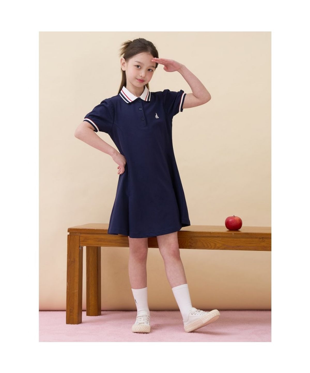빈폴 키즈(BEANPOLE KIDS) 티핑 포인트 반소매 피케 원피스  네이비 (BI6371G02R)