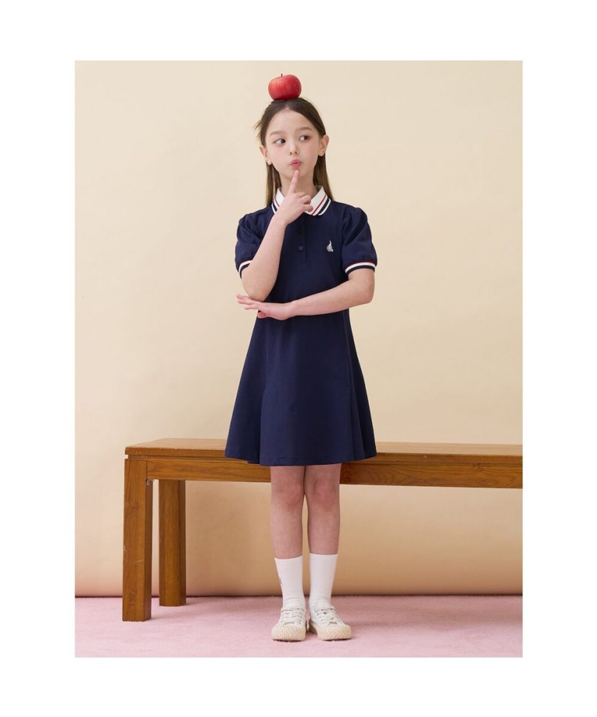 빈폴 키즈(BEANPOLE KIDS) 티핑 포인트 반소매 피케 원피스  네이비 (BI6371G02R)