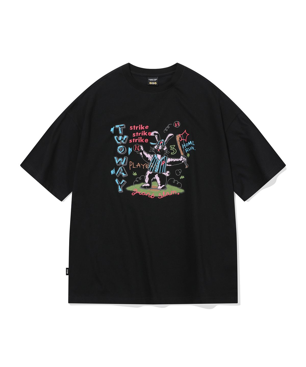 꼼파뇨(CPGN STUDIO) 홈런 버니 반팔티 블랙