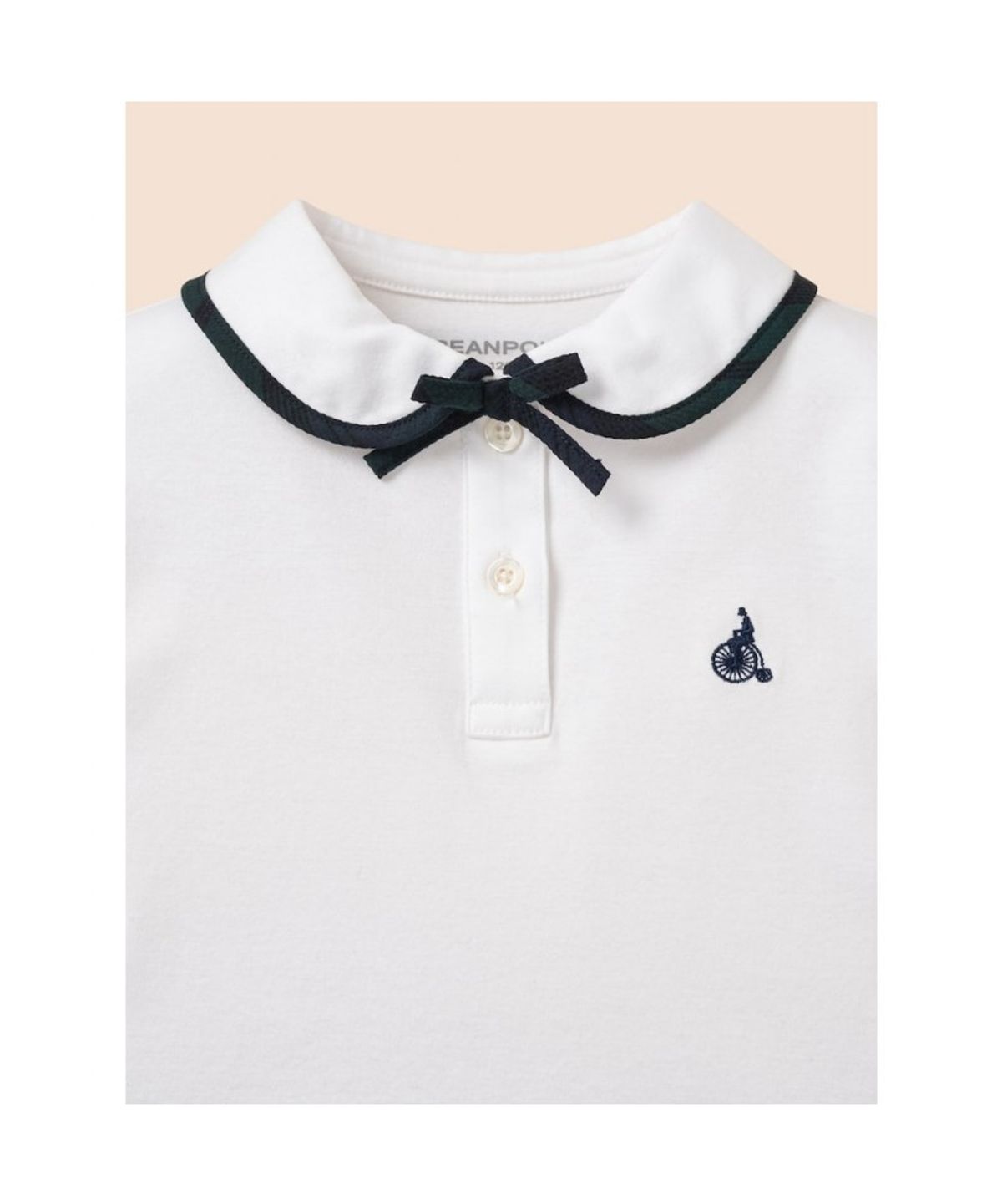 빈폴 키즈(BEANPOLE KIDS) 클래식 반소매 저지 믹스 체크 원피스  아이보리 (BI6371G030)