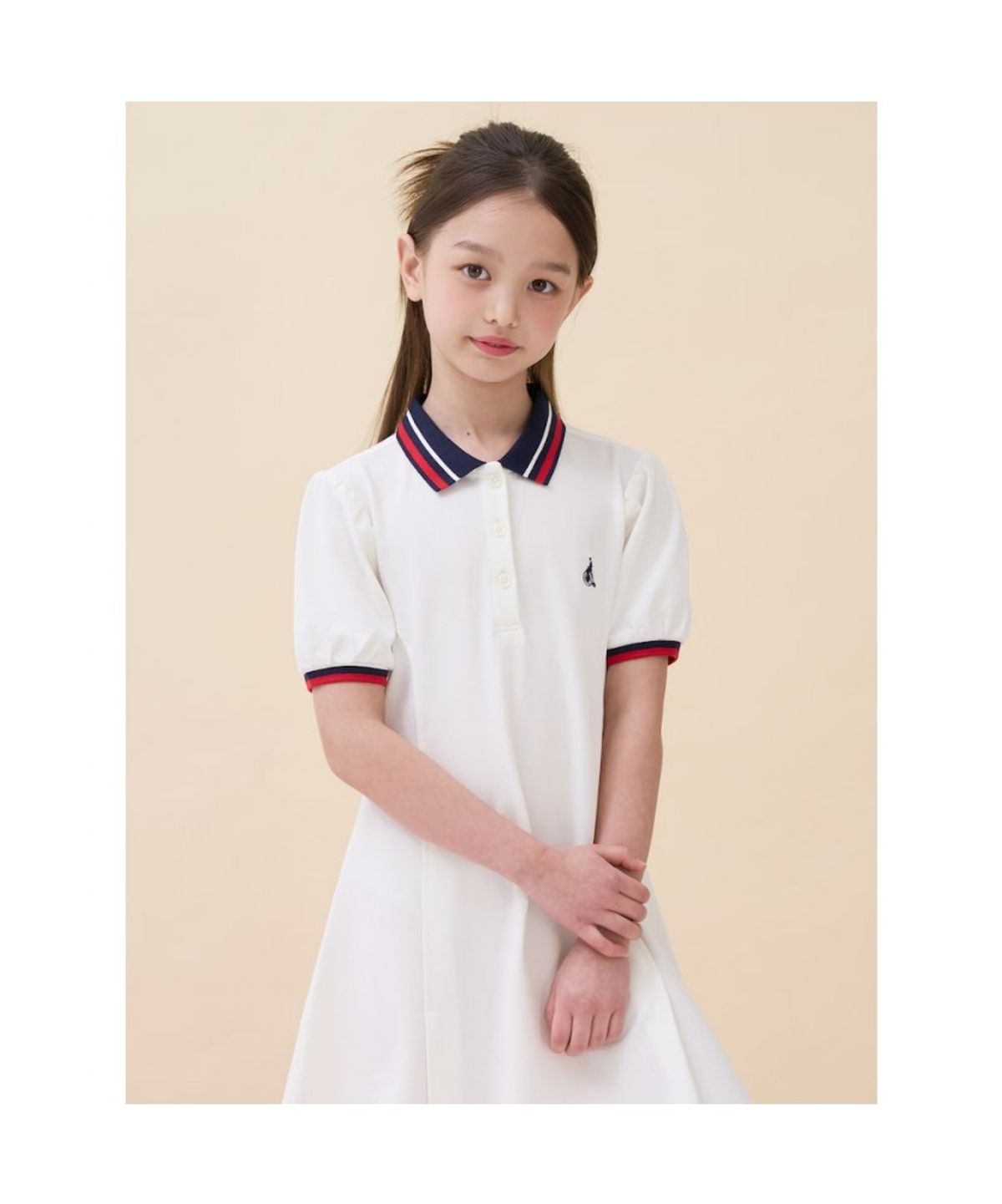 빈폴 키즈(BEANPOLE KIDS) 티핑 포인트 반소매 피케 원피스  화이트 (BI6371G021)