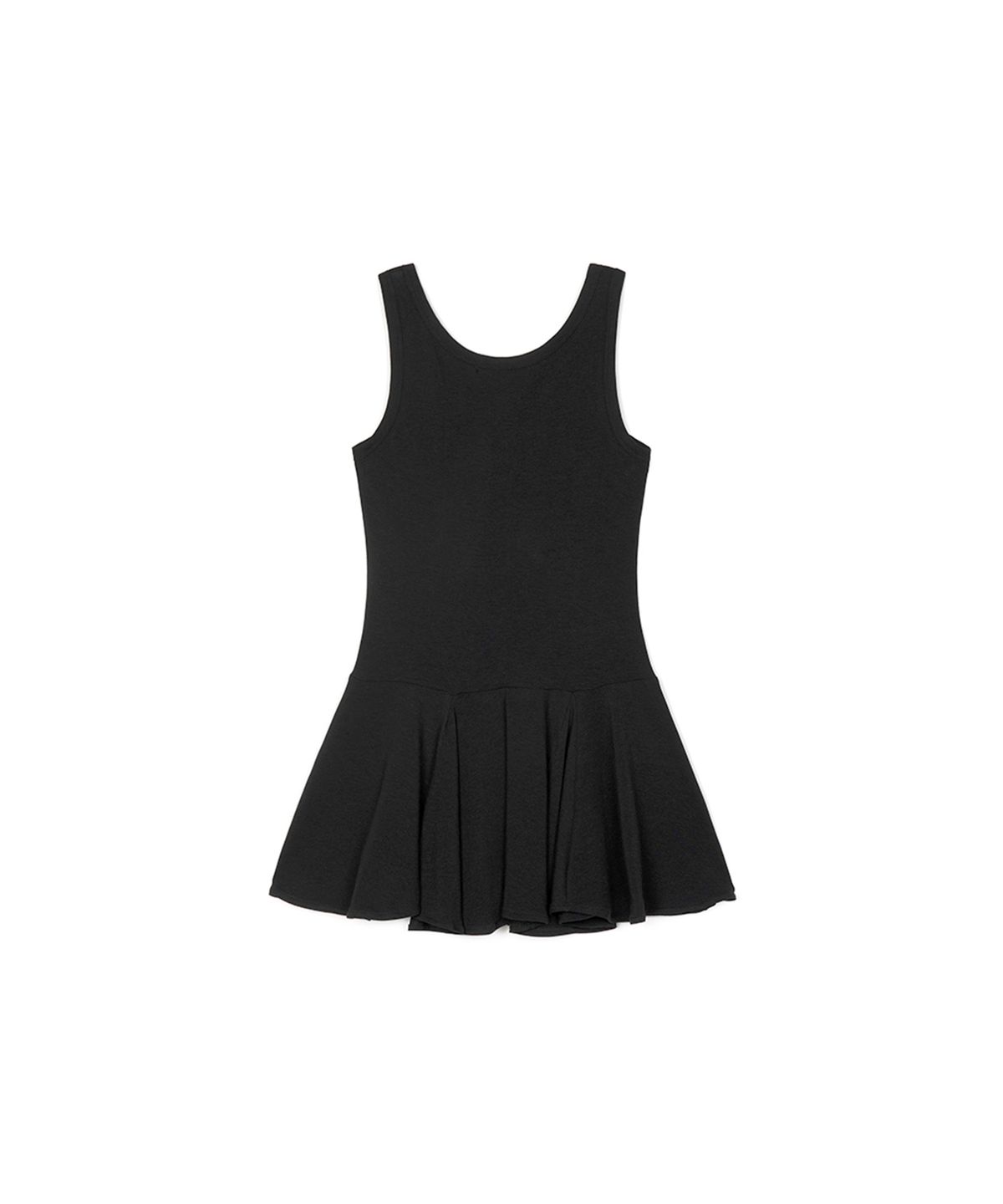 쓰리투에이티(THREE TO EIGHTY) RUCHED SNAP SLEEVELESS DRESS BLACK