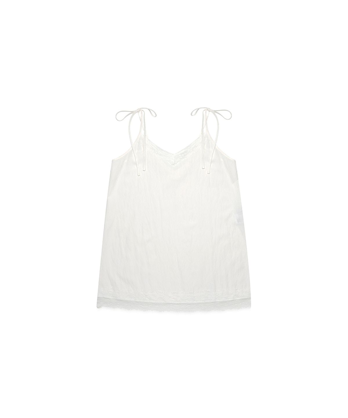 쓰리투에이티(THREE TO EIGHTY) LACE STRING SLIP DRESS WHITE