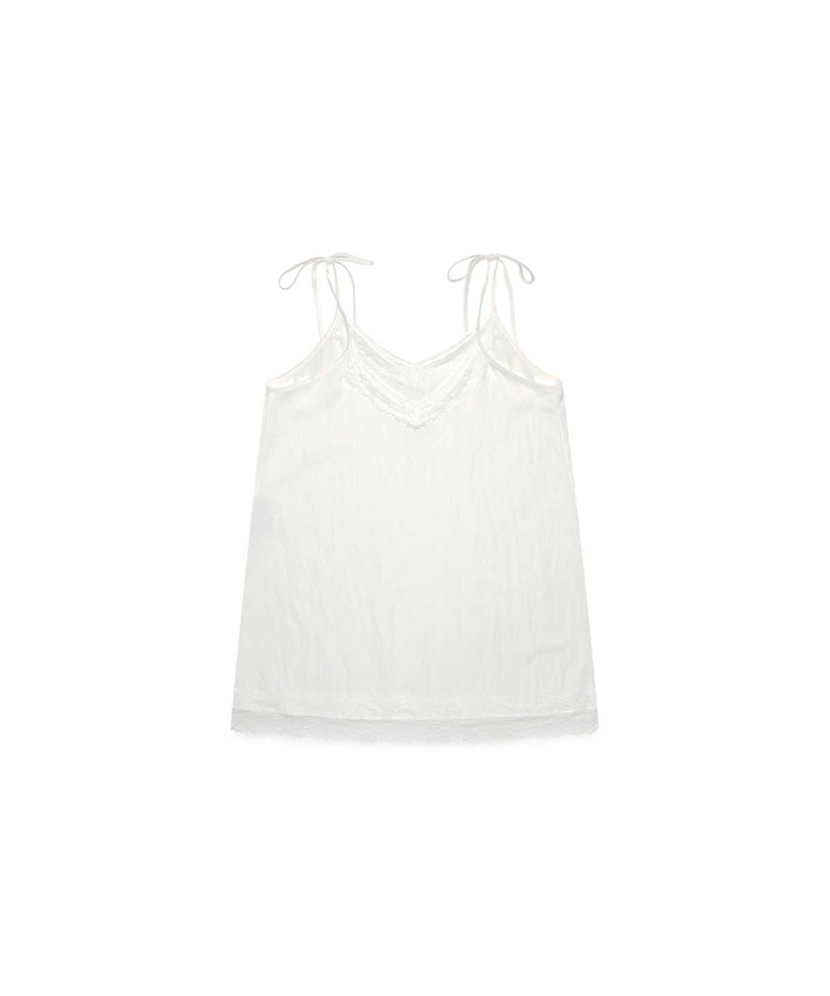 쓰리투에이티(THREE TO EIGHTY) LACE STRING SLIP DRESS WHITE