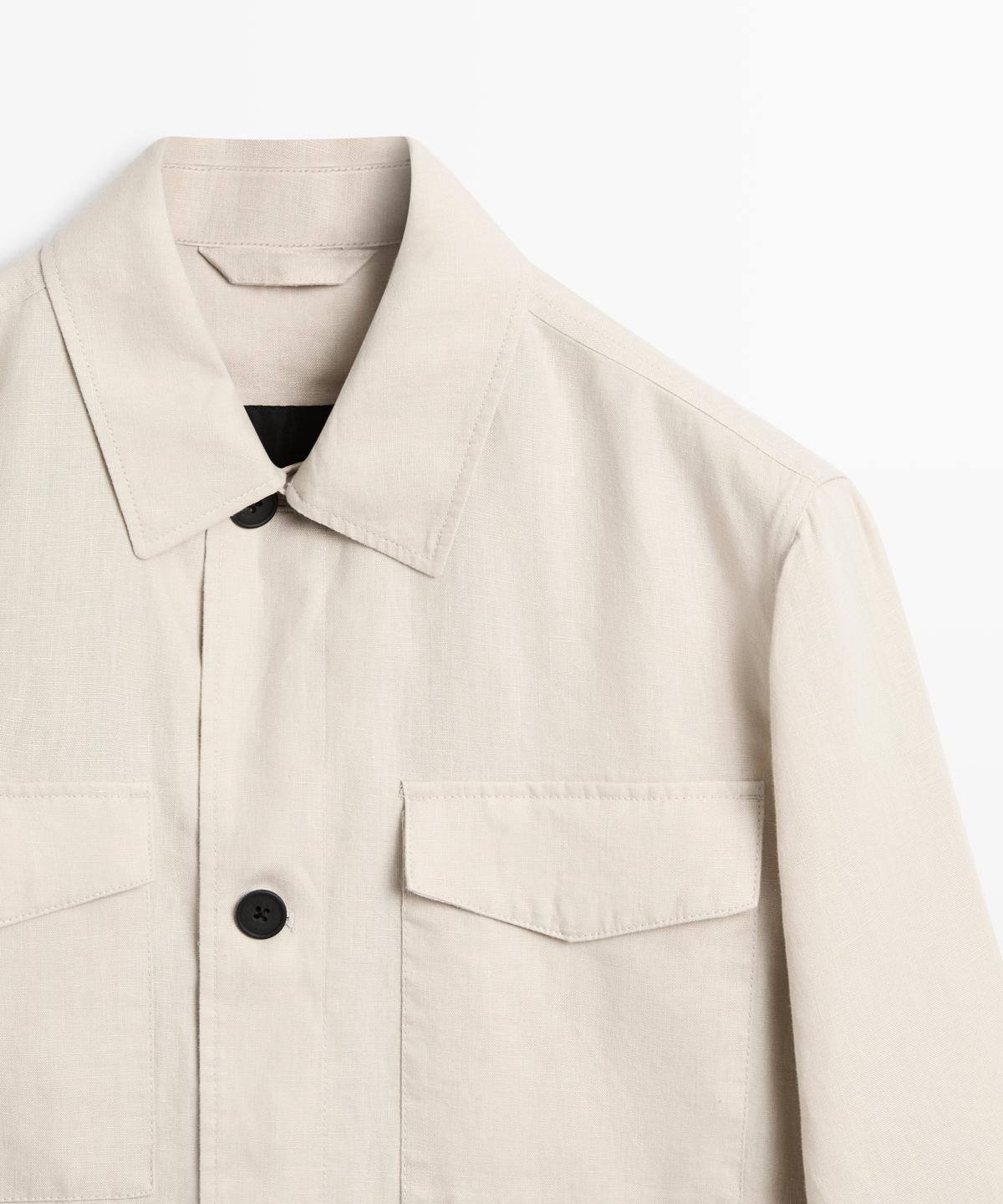 마시모두띠(MASSIMO DUTTI) 경량 린넨 포켓 자켓