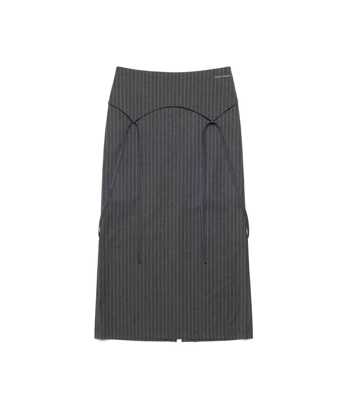 쓰리투에이티(THREE TO EIGHTY) STRIPE STRAP MAXI SKIRT GREY
