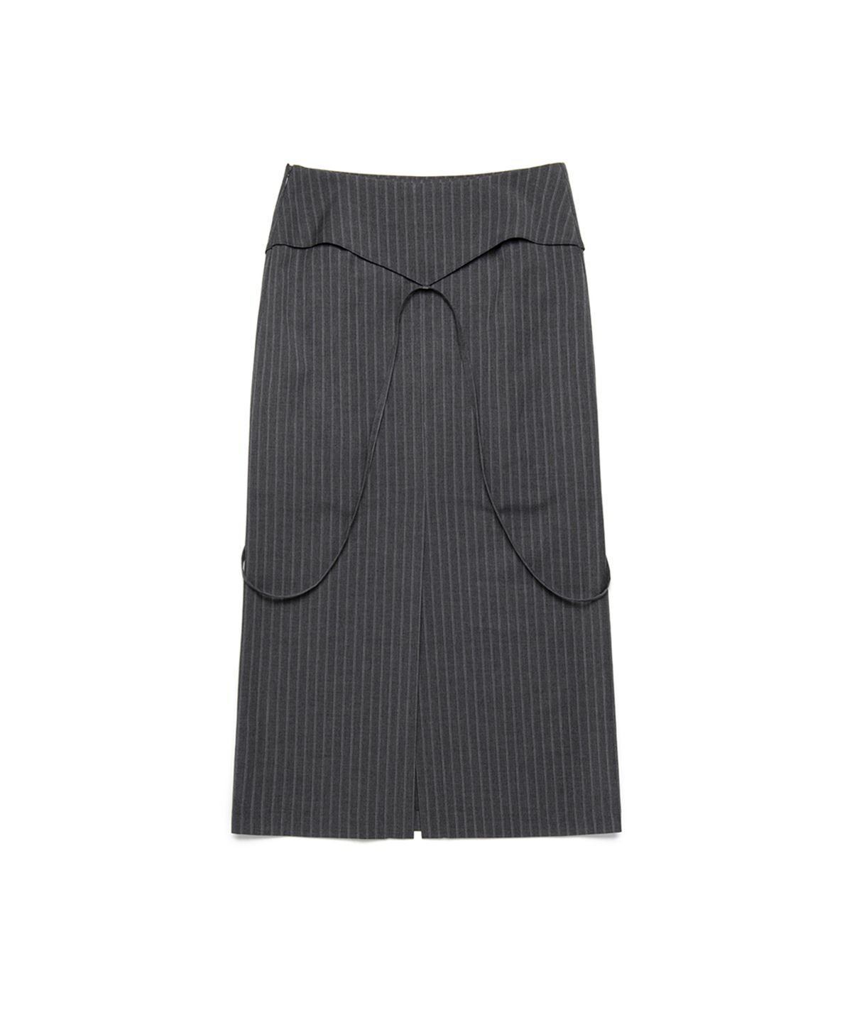 쓰리투에이티(THREE TO EIGHTY) STRIPE STRAP MAXI SKIRT GREY