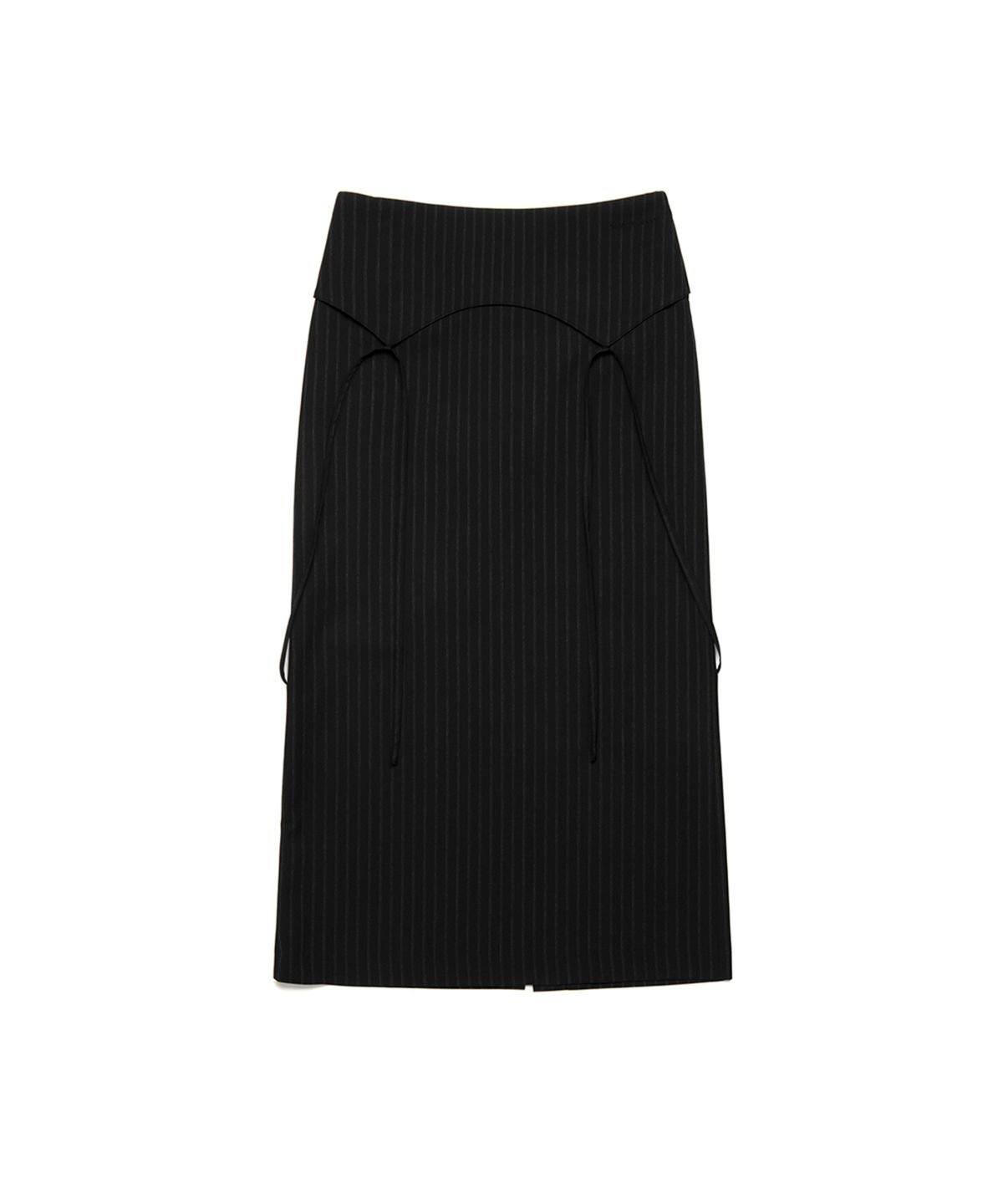 쓰리투에이티(THREE TO EIGHTY) STRIPE STRAP MAXI SKIRT BLACK