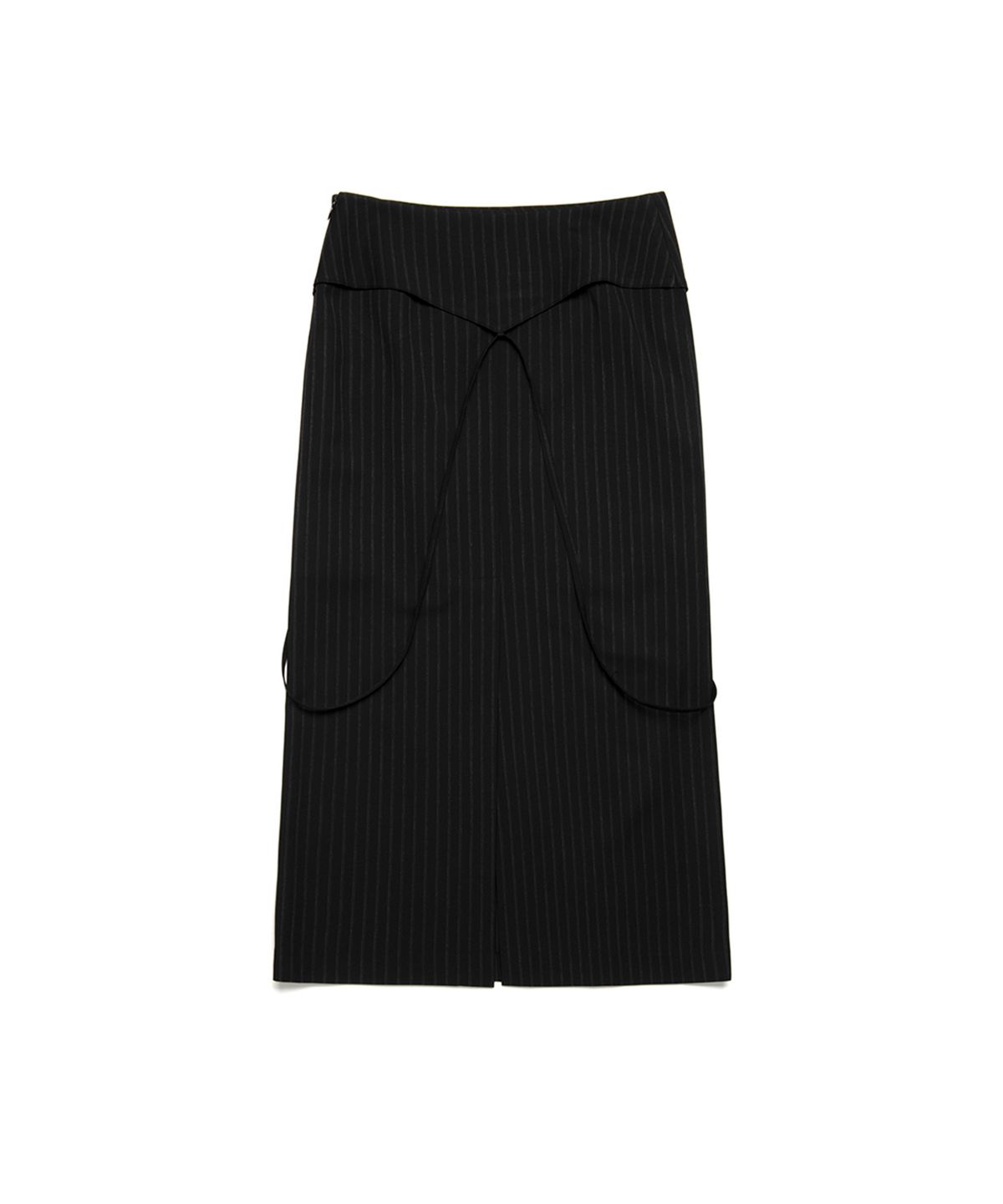 쓰리투에이티(THREE TO EIGHTY) STRIPE STRAP MAXI SKIRT BLACK