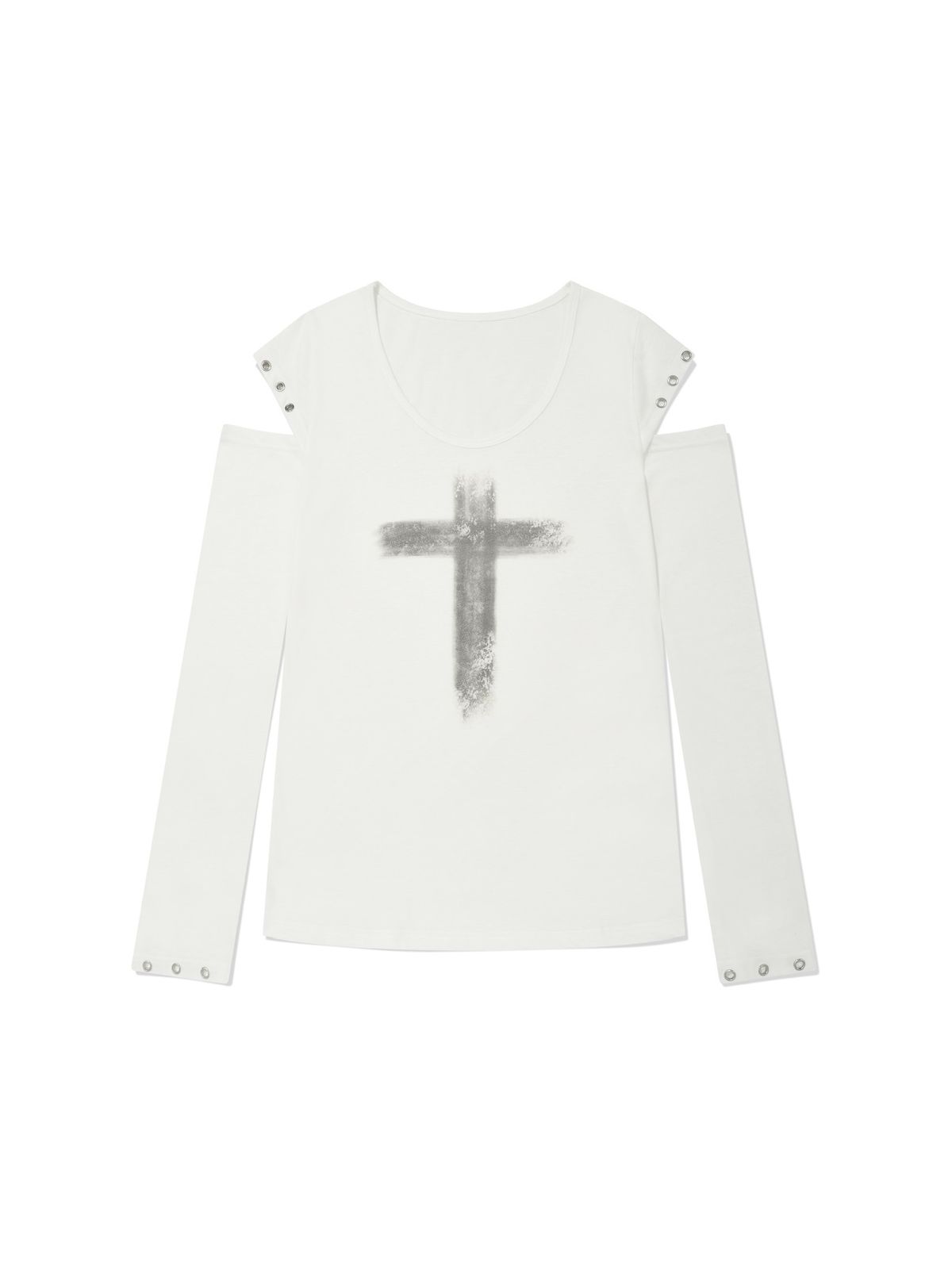 리버뉴스(LIBERALNEWS) SILVERCROSS LONG-SLEEVE TEE_WHITE