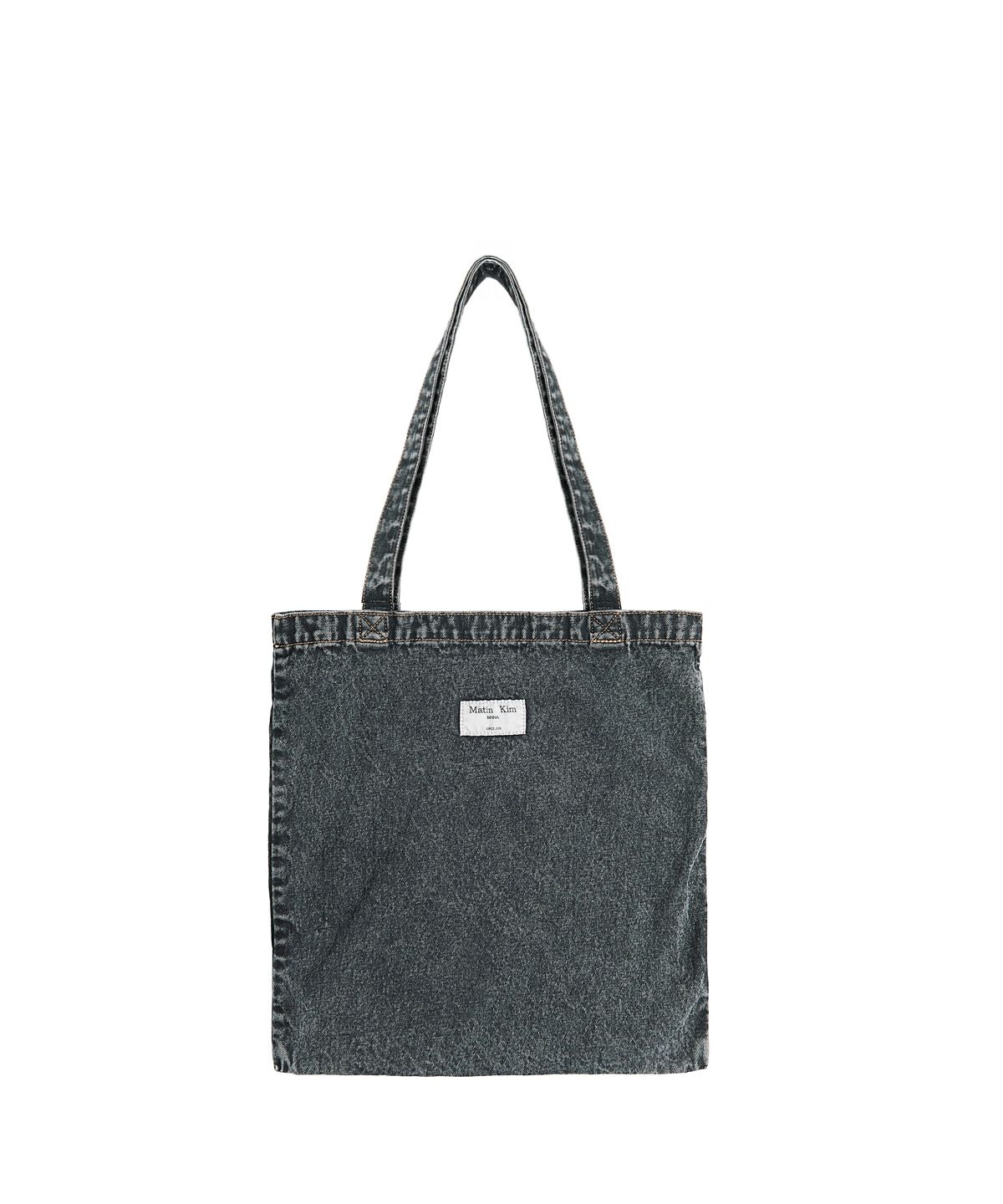 마뗑킴(MATIN KIM) MATIN STITCH DENIM ECOBAG IN BLACK