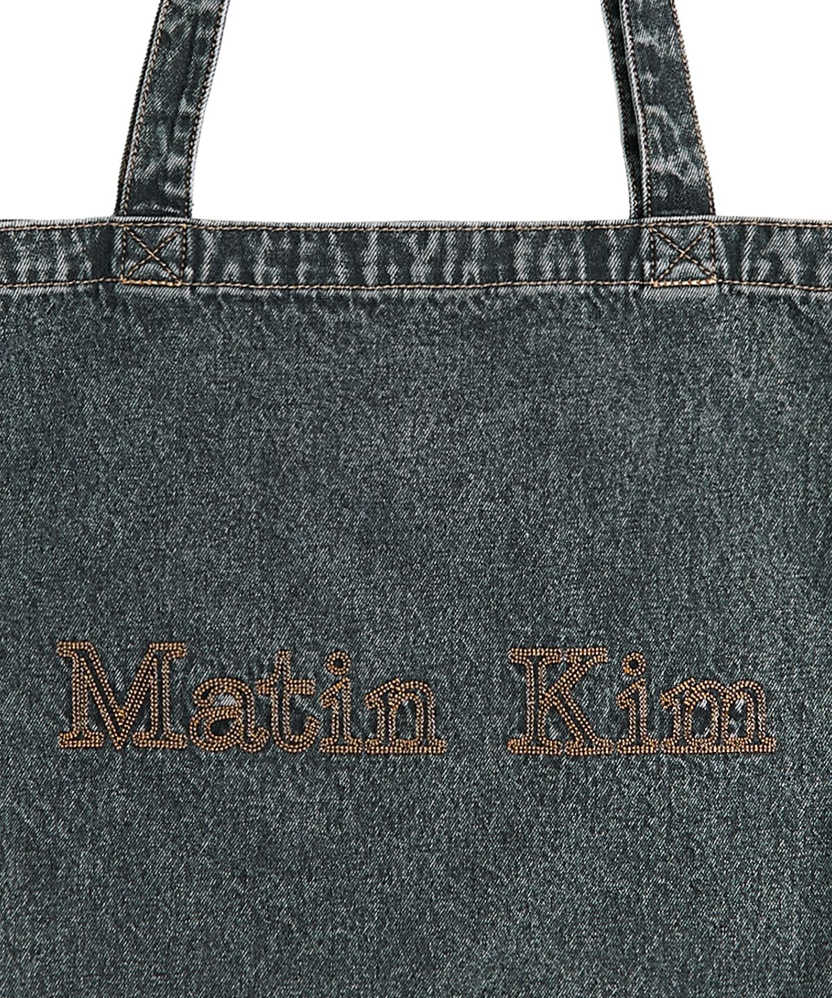 마뗑킴(MATIN KIM) MATIN STITCH DENIM ECOBAG IN BLACK