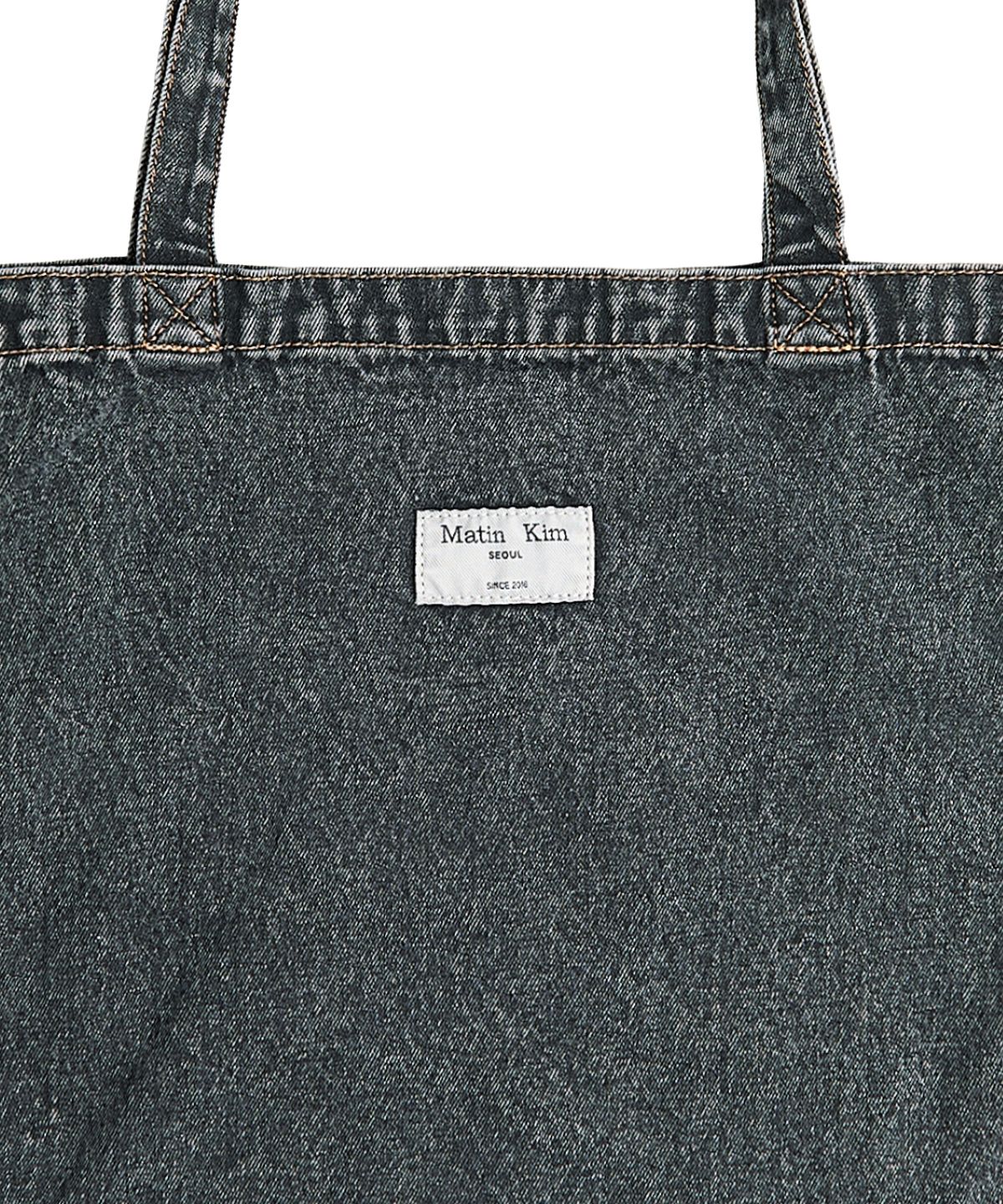 마뗑킴(MATIN KIM) MATIN STITCH DENIM ECOBAG IN BLACK